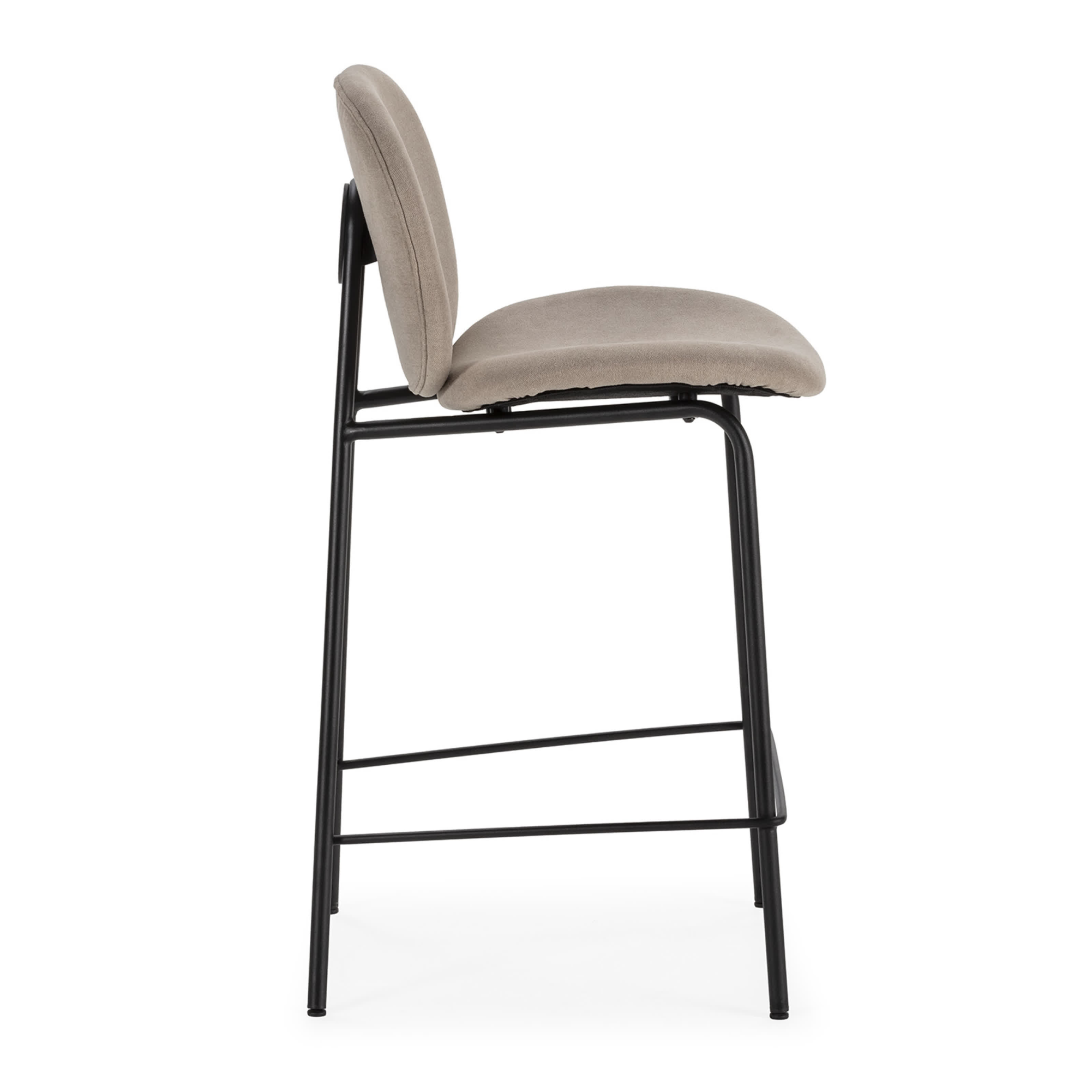 Set di 2 sgabelli in tessuto e struttura in metallo Corinna 46x48 h93 cm