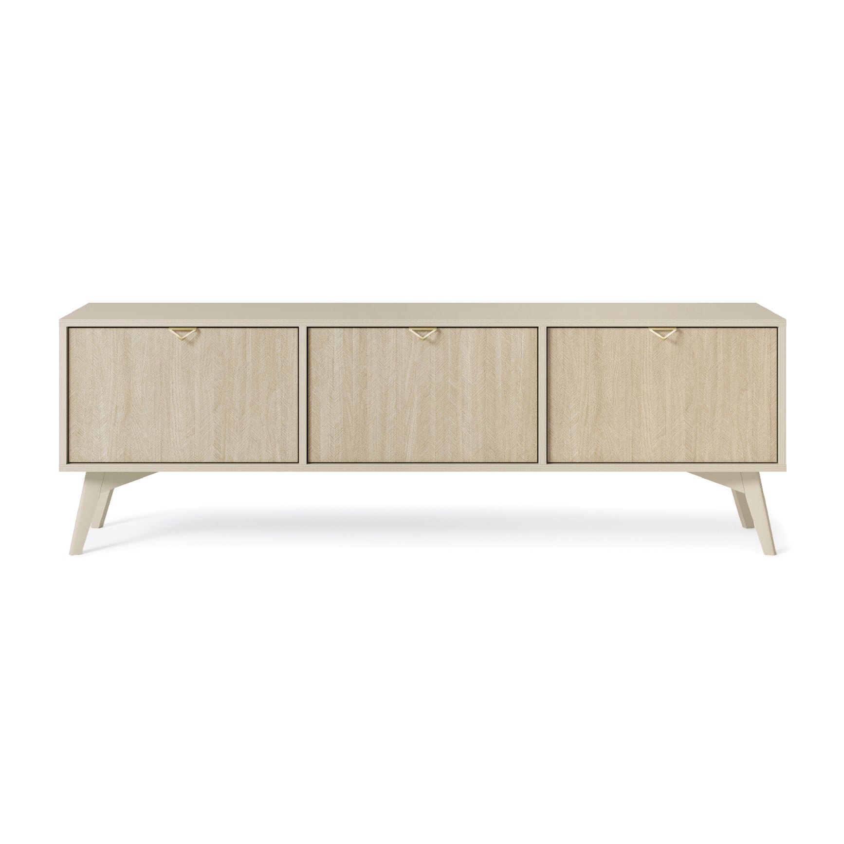 Meuble TV 3 portes en bois laminé Vanity 158x52 cm