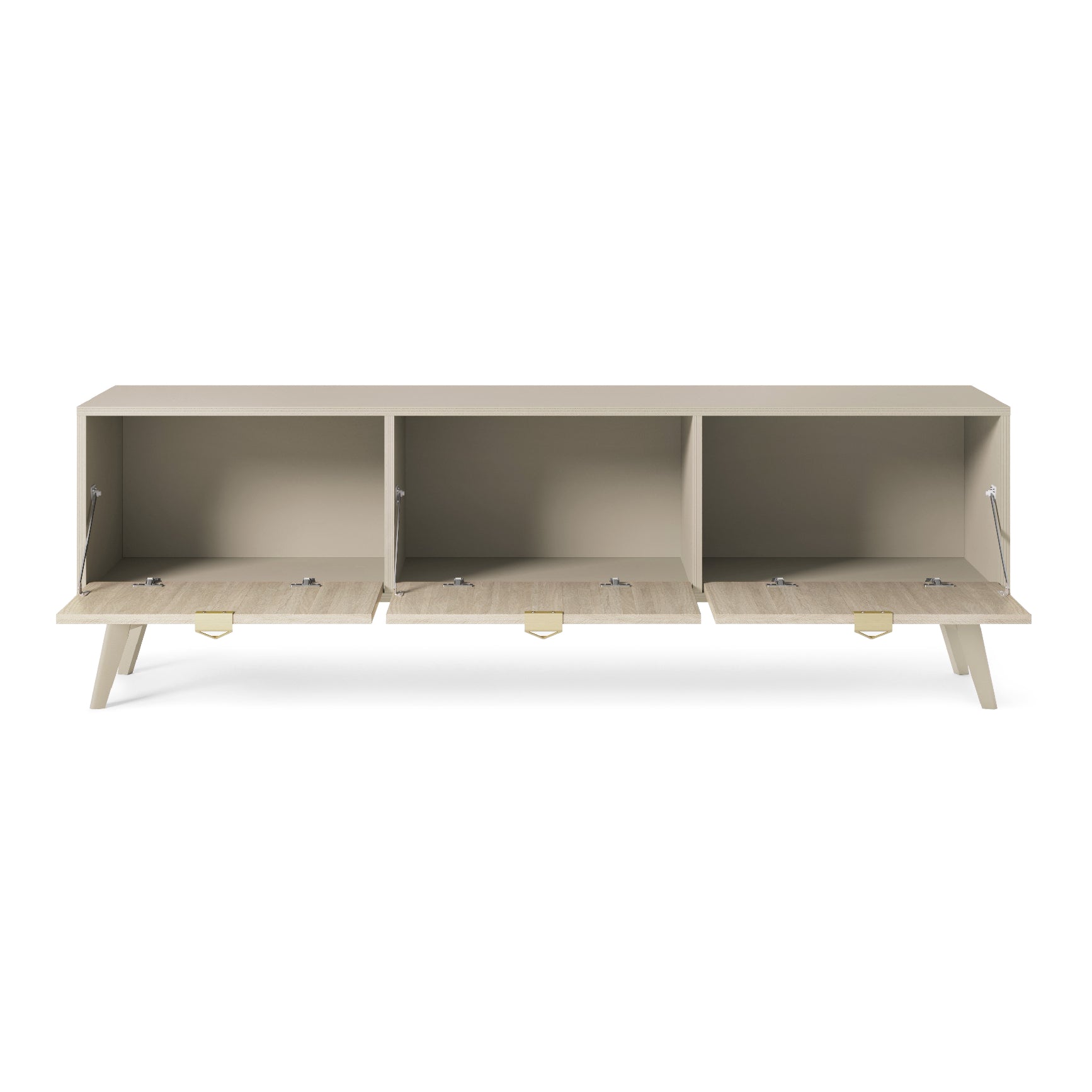 Meuble TV 3 portes en bois laminé Vanity 158x52 cm