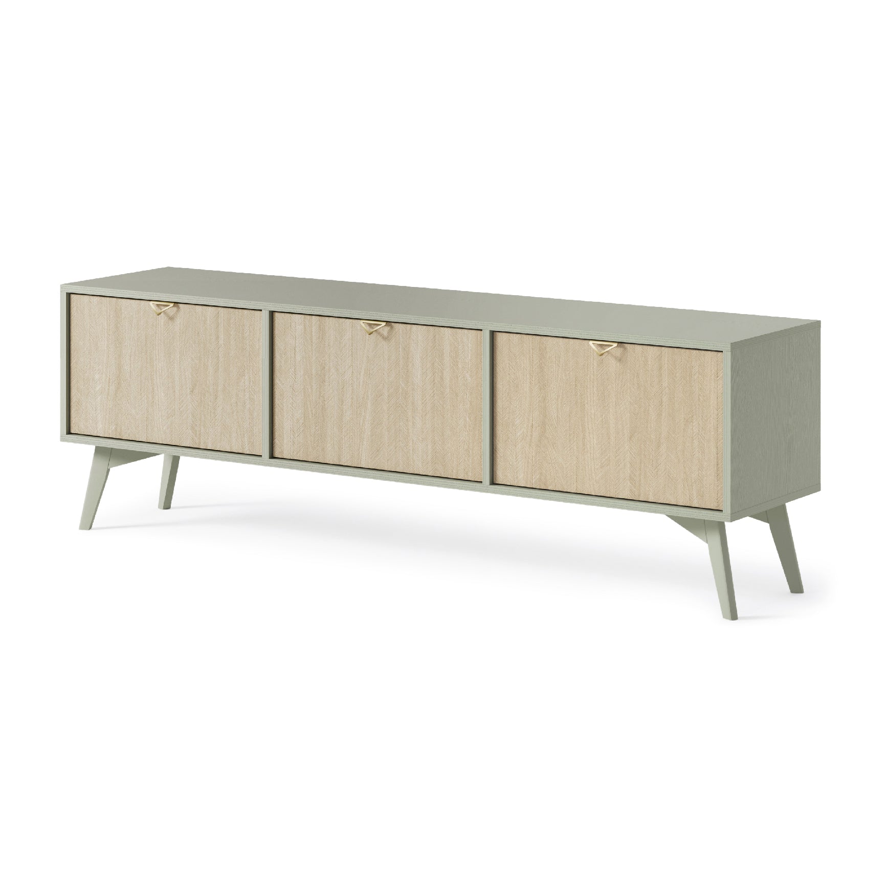 Meuble TV 3 portes en bois laminé Vanity 158x52 cm
