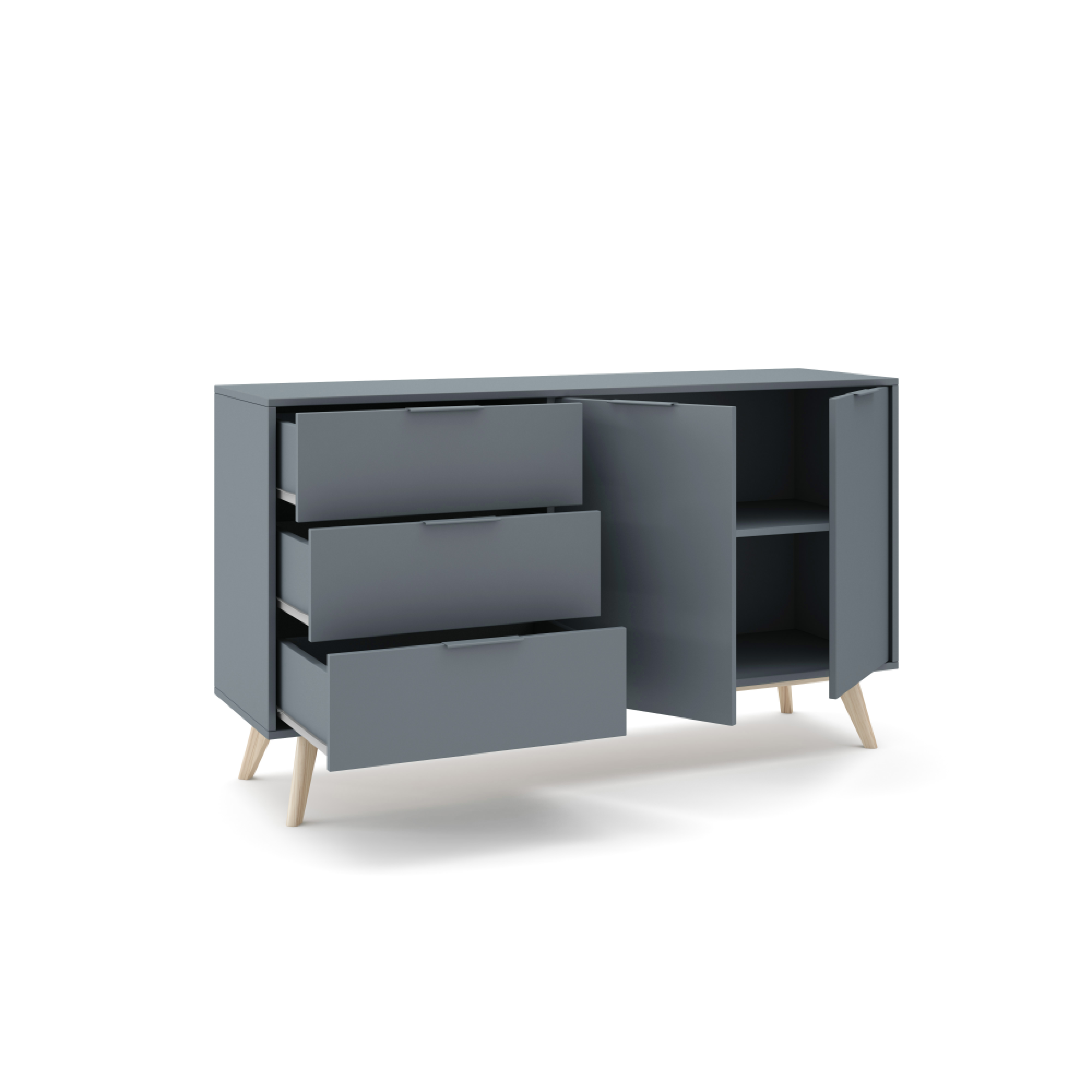 Credenza 2 ante e 3 cassetti Nordica 140x81 cm