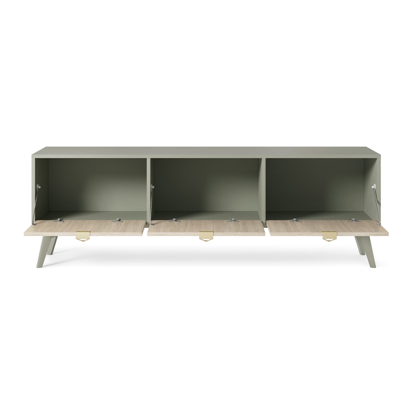 Meuble TV 3 portes en bois laminé Vanity 158x52 cm