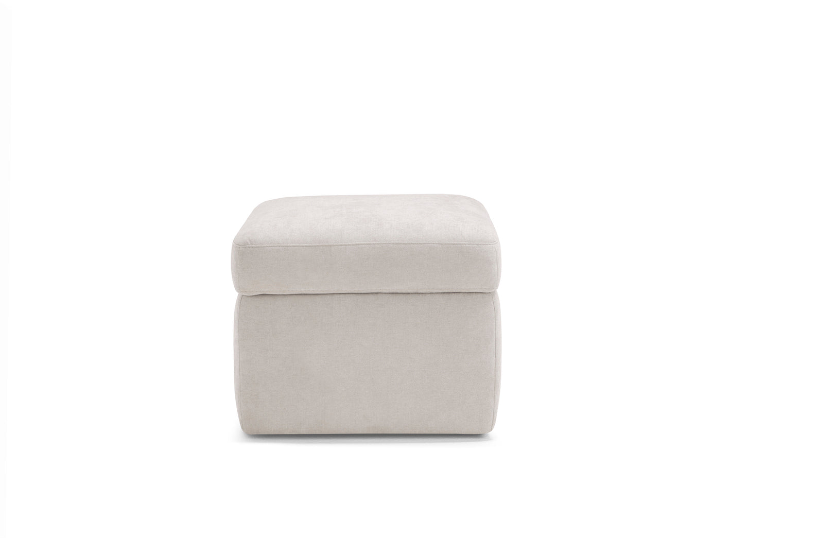 Pouf VULGANO rangement Made in Italy en tissu chenille beige