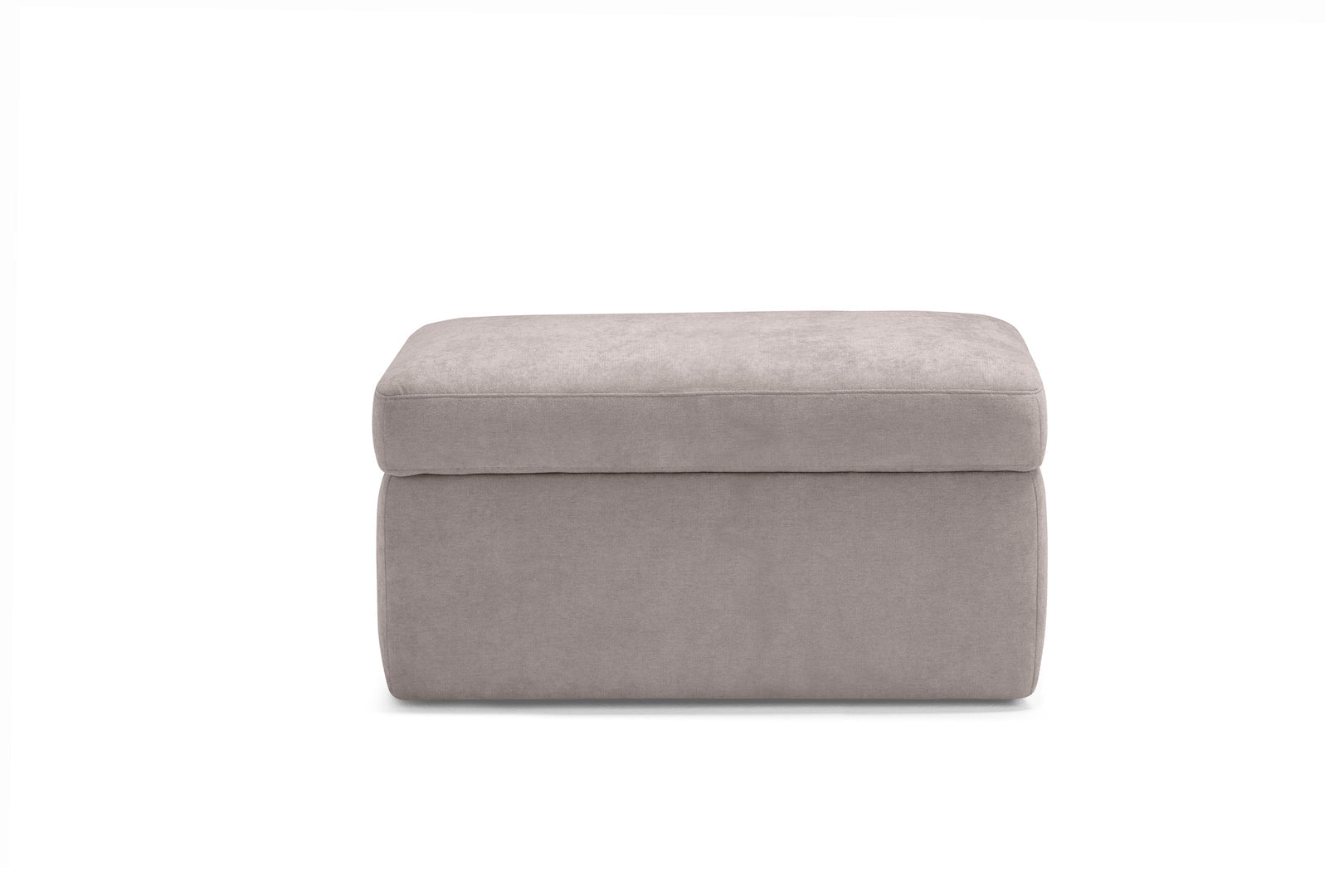 Pouf VULGANO rangement Made in Italy en tissu chenille gris tourterelle 