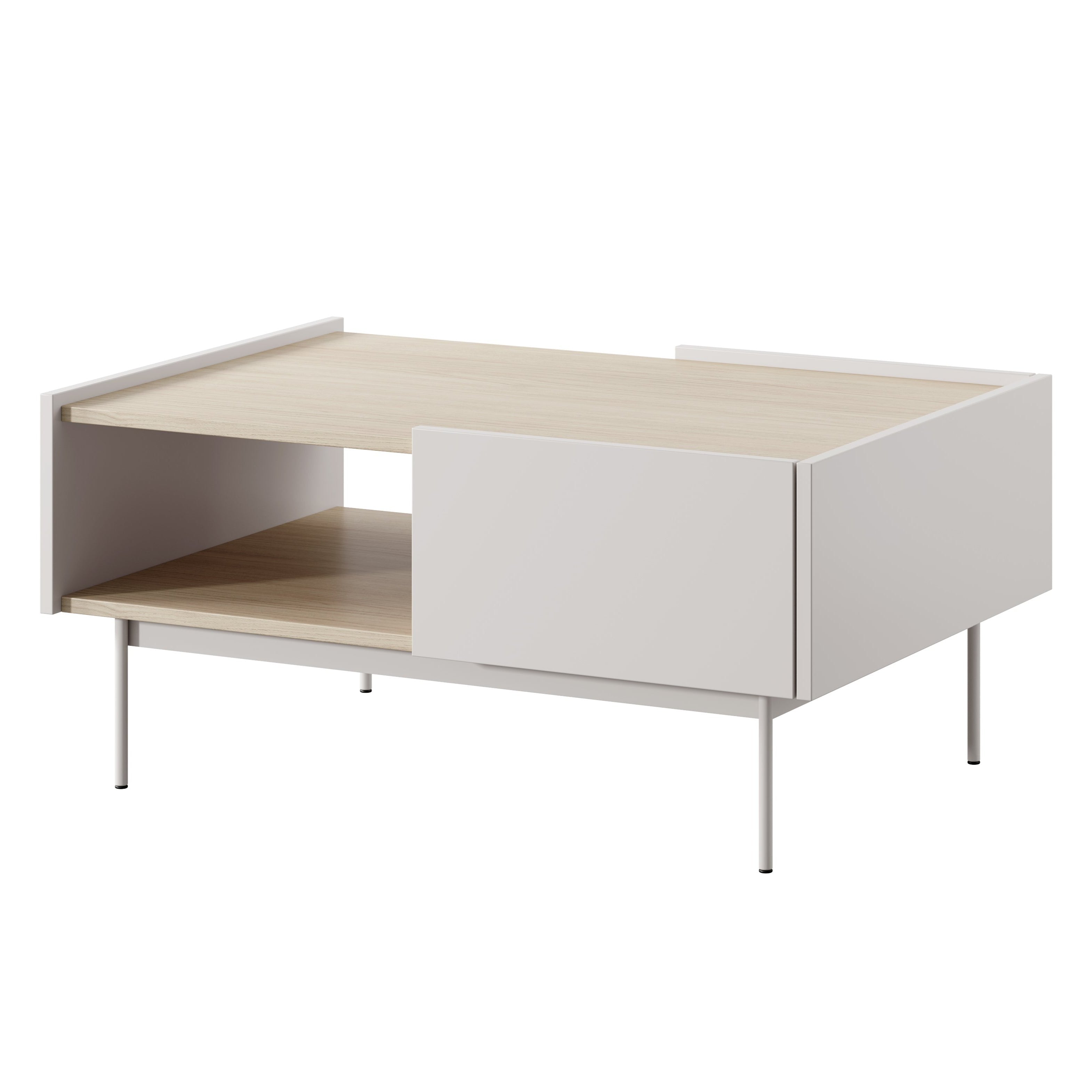 Table basse 2 tiroirs en bois laminé Lago 97x45 cm
