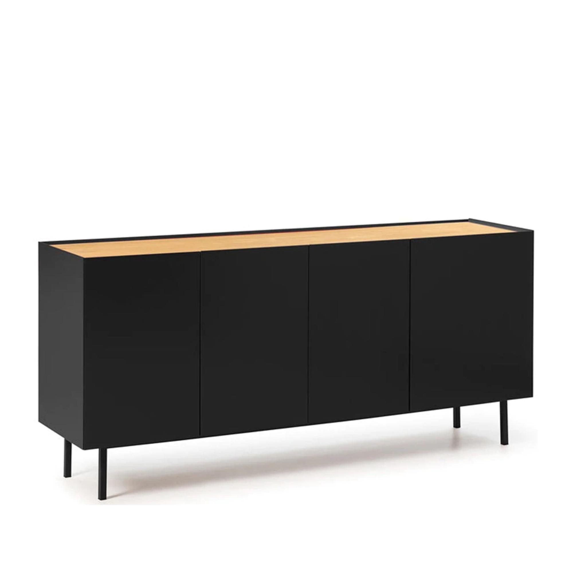 Buffet 4 portes 165x40 cm Arista de Teulat noir