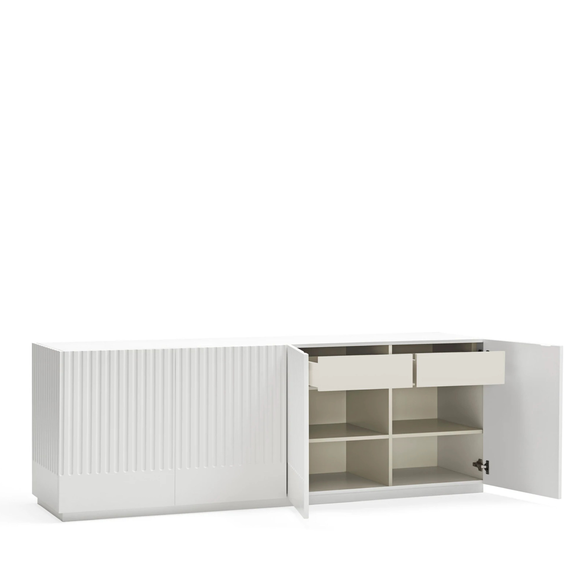 Buffet 4 portes 198x48 cm Doric de Teulat blanc