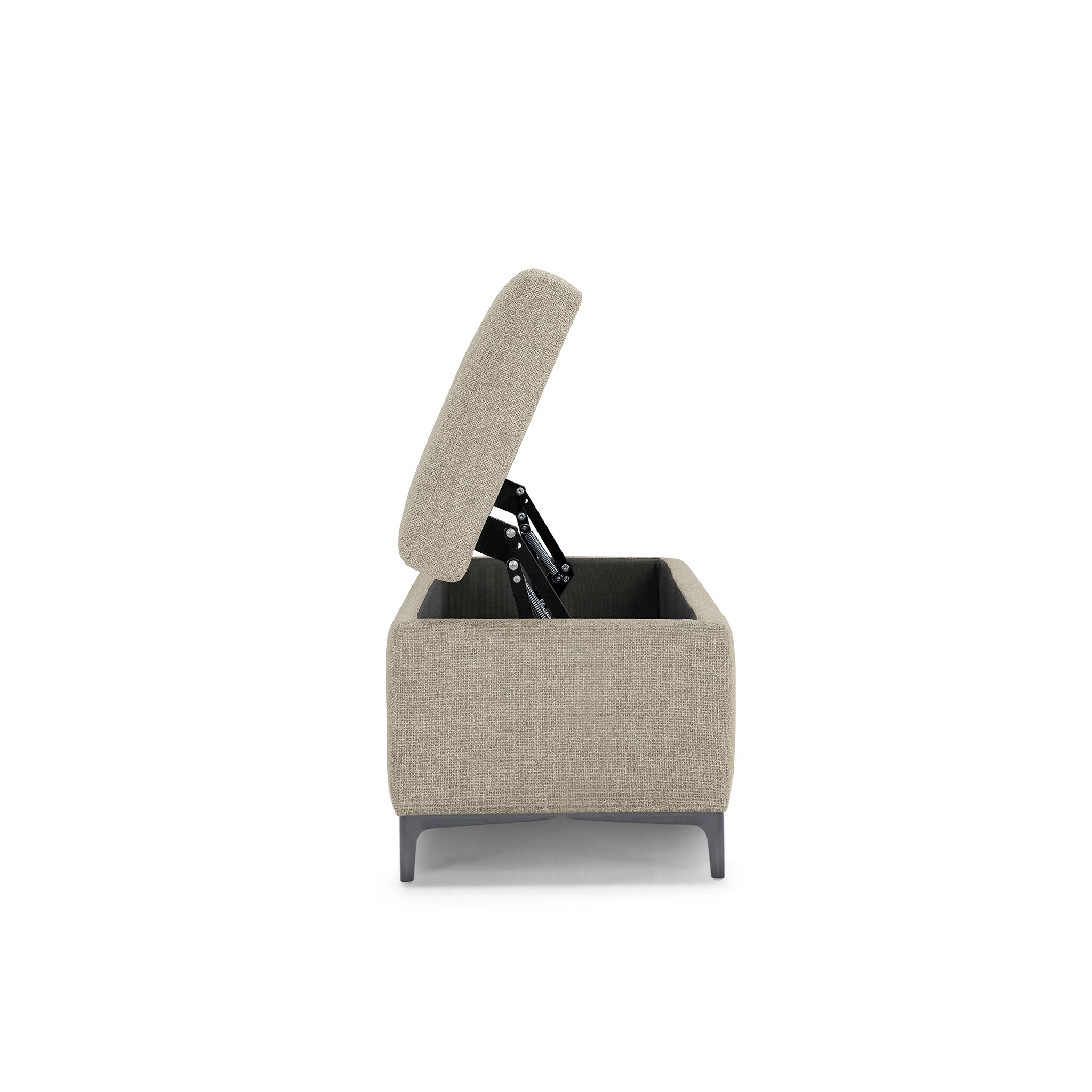 Banc AVIGLIANA 110x50 cm rangement Made in Italy en tissu tramé beige 