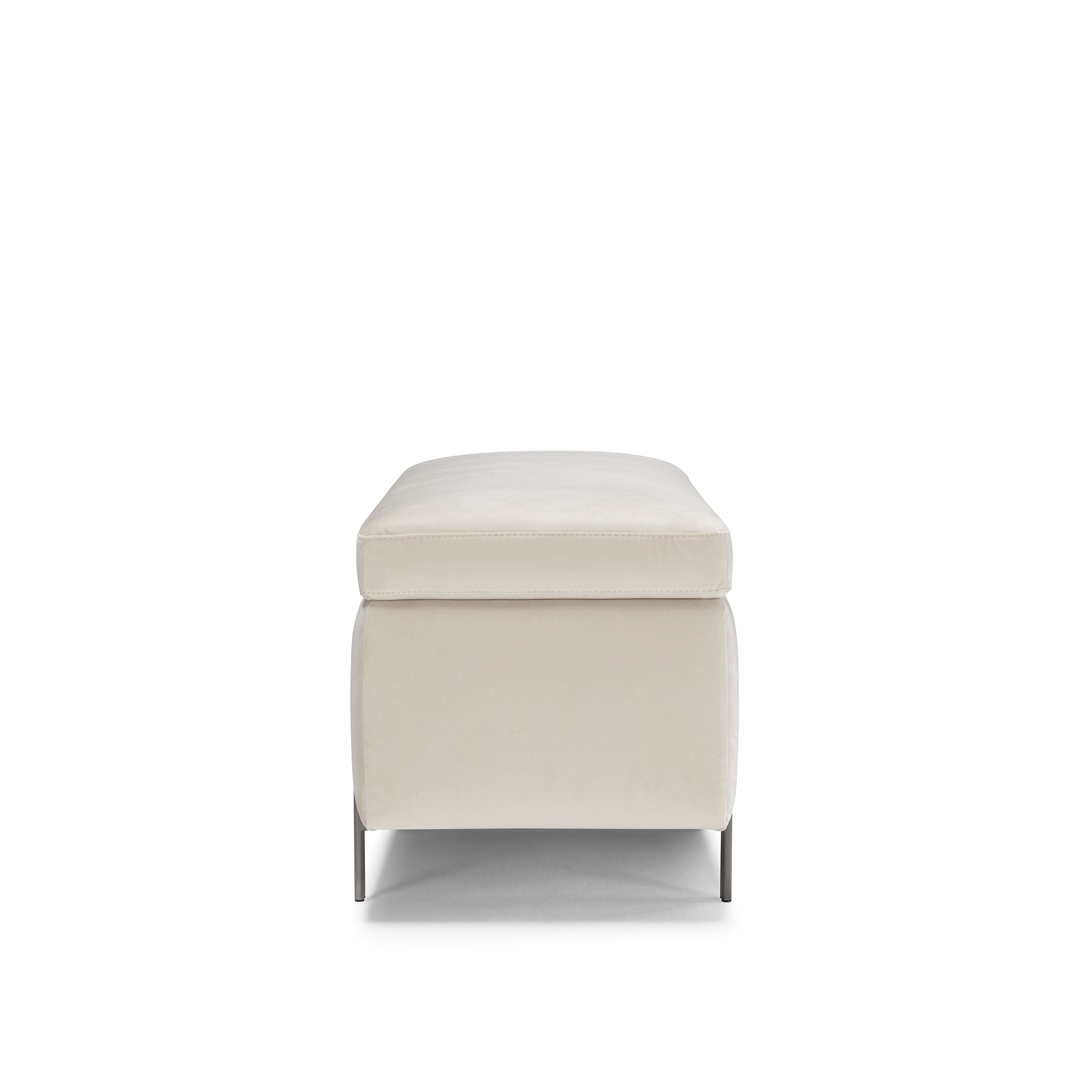 Banc SARDORELLA 110x45 cm rangement Made in Italy en velours beige 