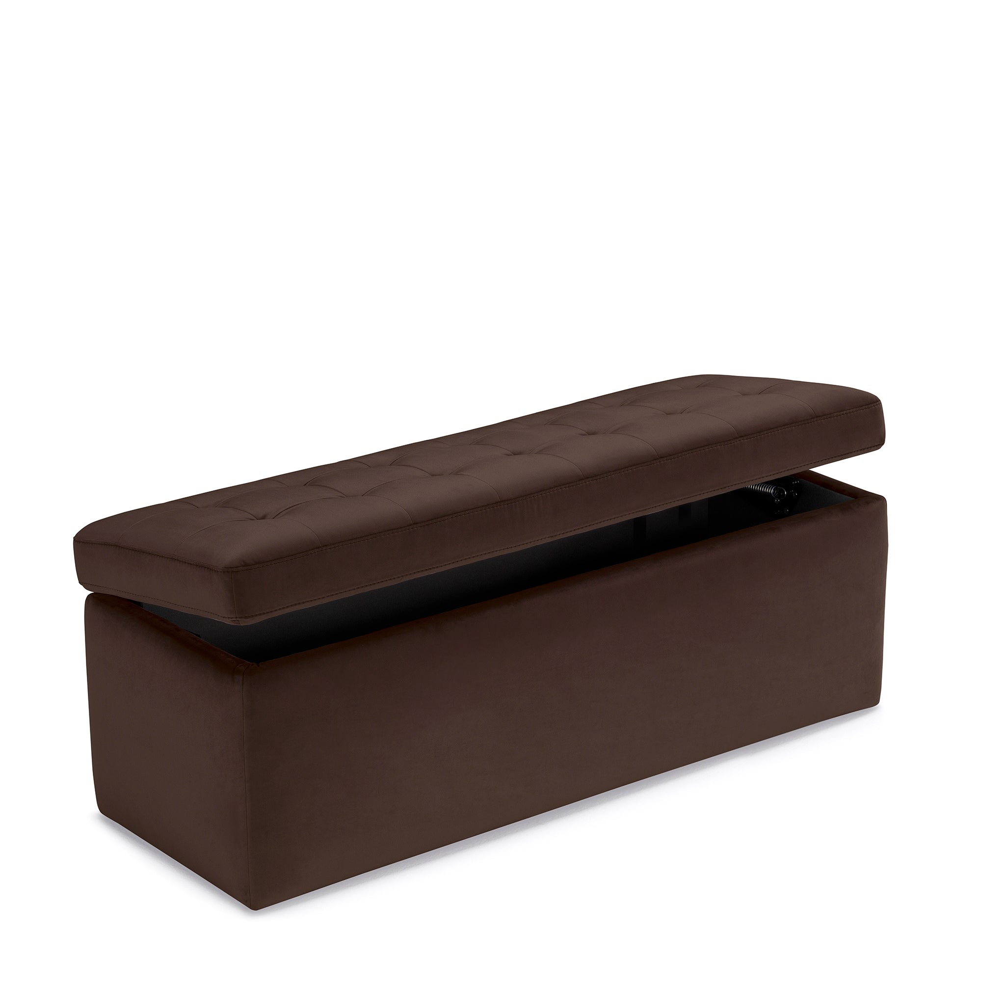 Banc VALSURA rangement Made in Italy matelassé en velours marron 