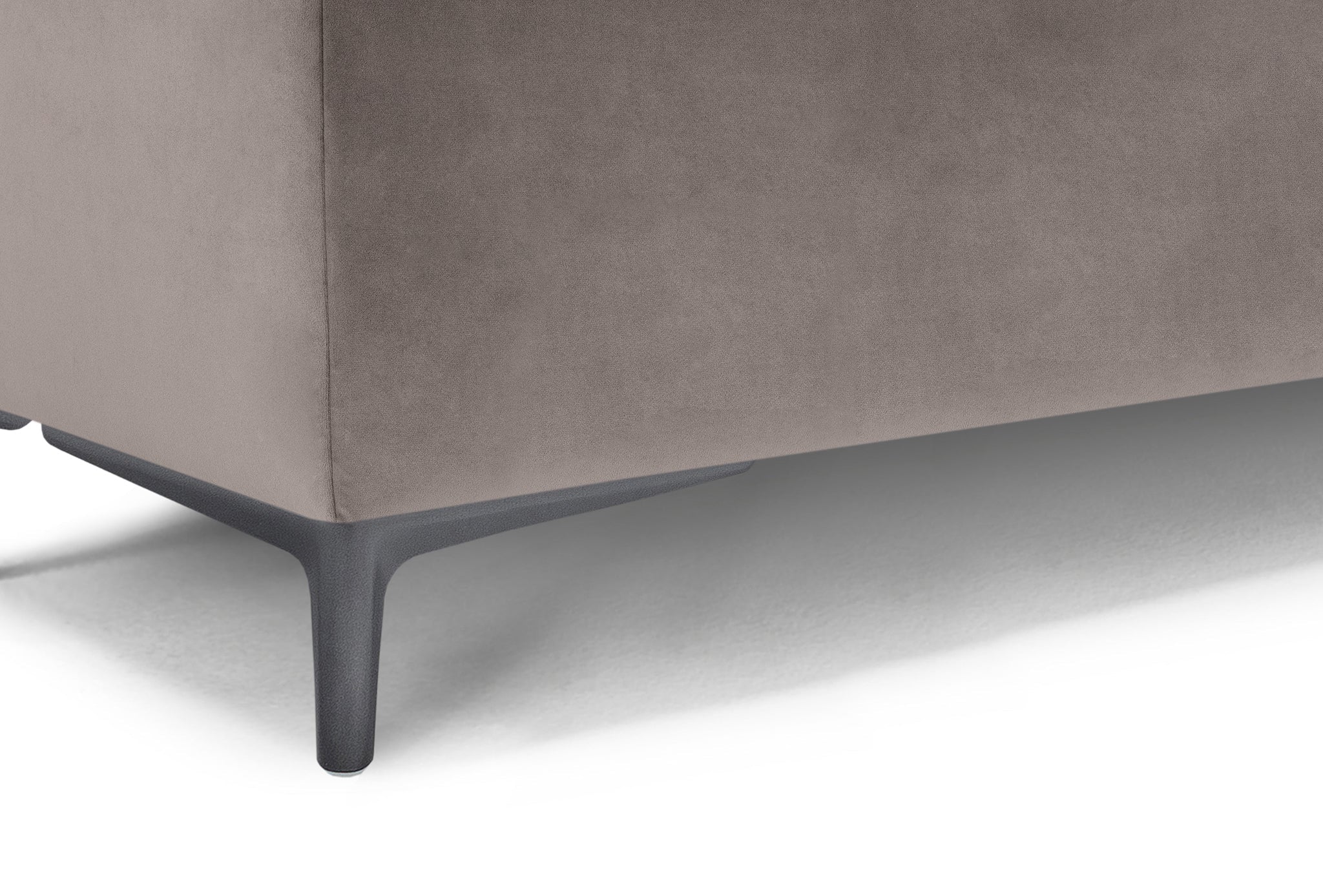 Banc AVIGLIANA 110x50 cm rangement Made in Italy en velours gris tourterelle