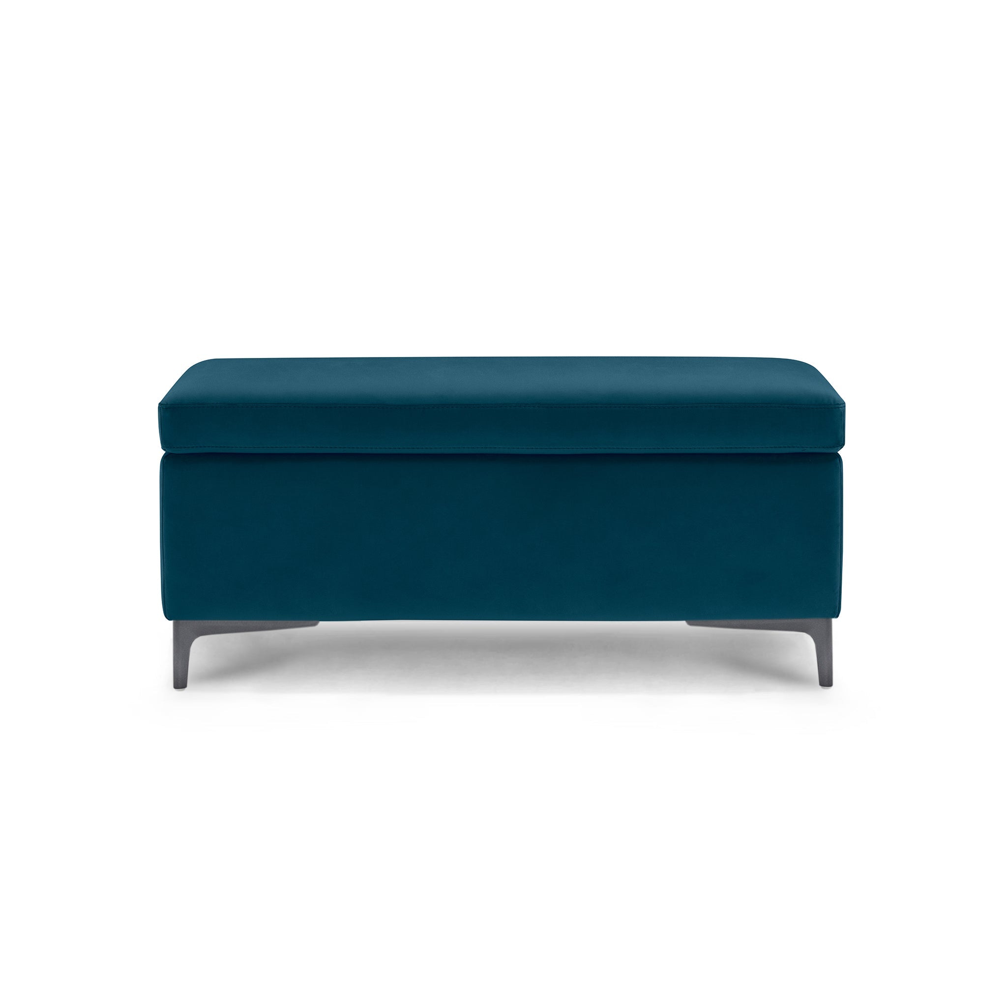 Banc AVIGLIANA 110x50 cm rangement Made in Italy en velours pétrole