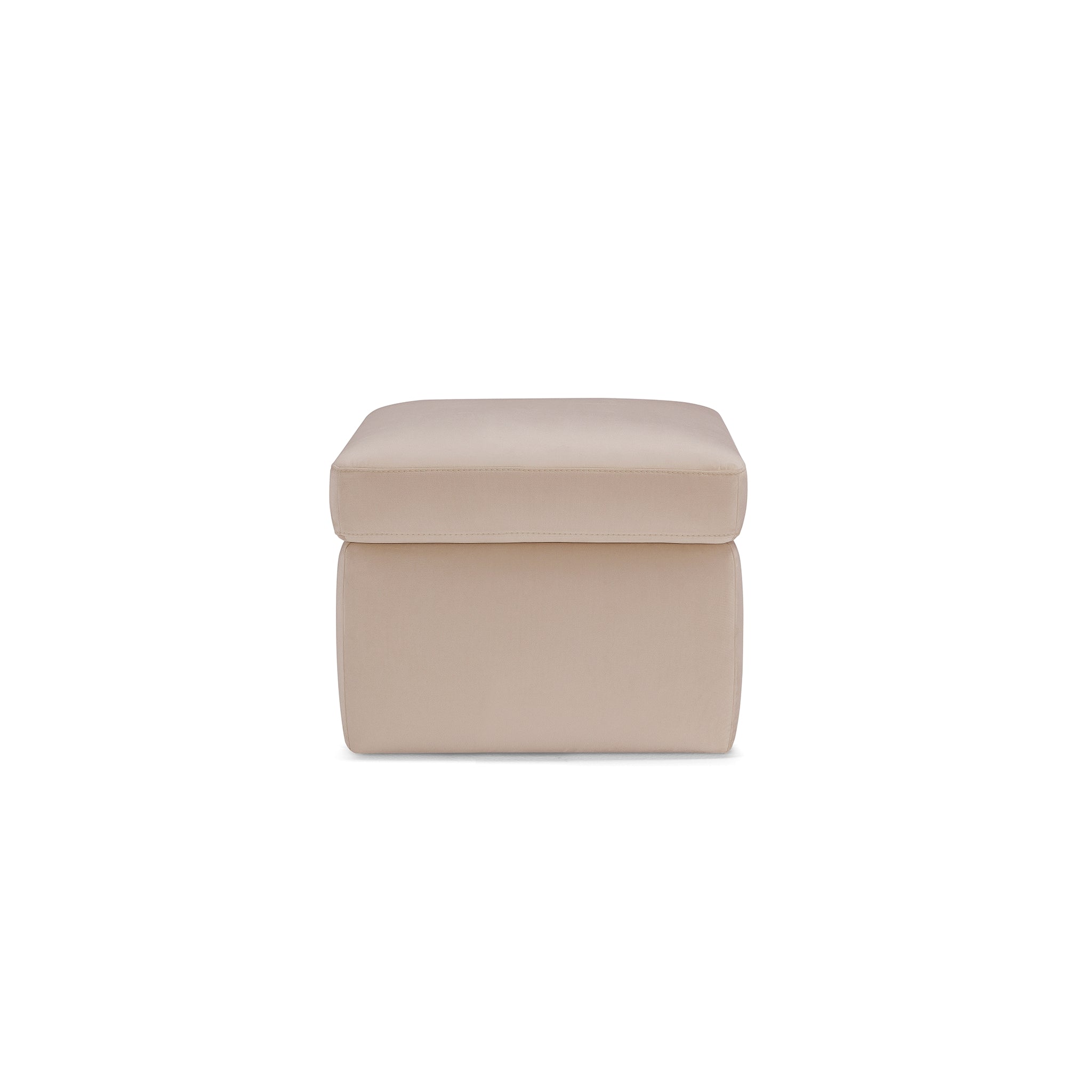 Pouf rangement Made in Italy en velours camel - VULGANO