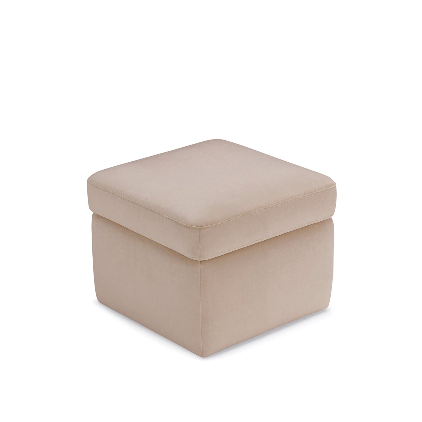 Pouf rangement Made in Italy en velours camel - VULGANO