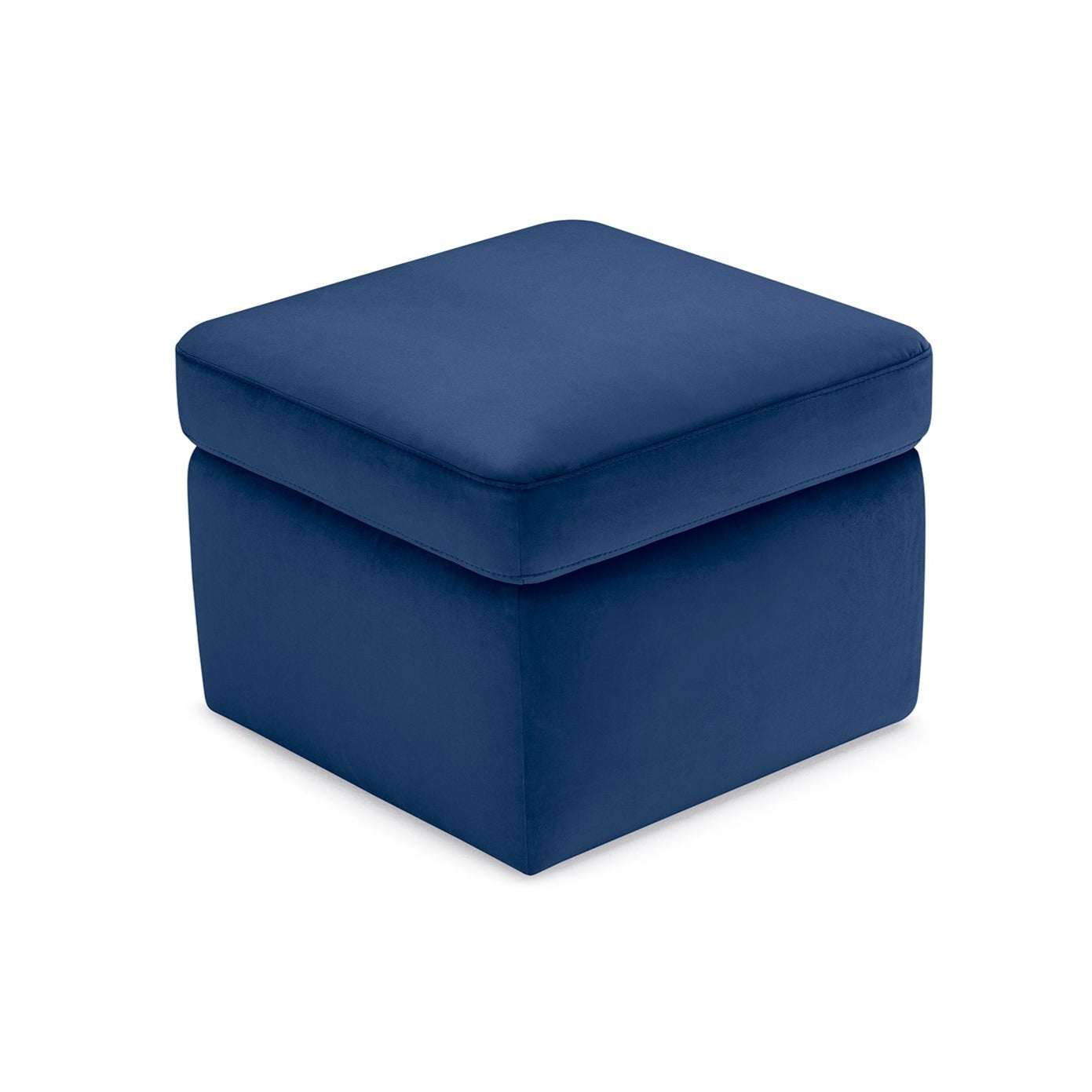 Pouf rangement Made in Italy en velours bleu - VULGANO