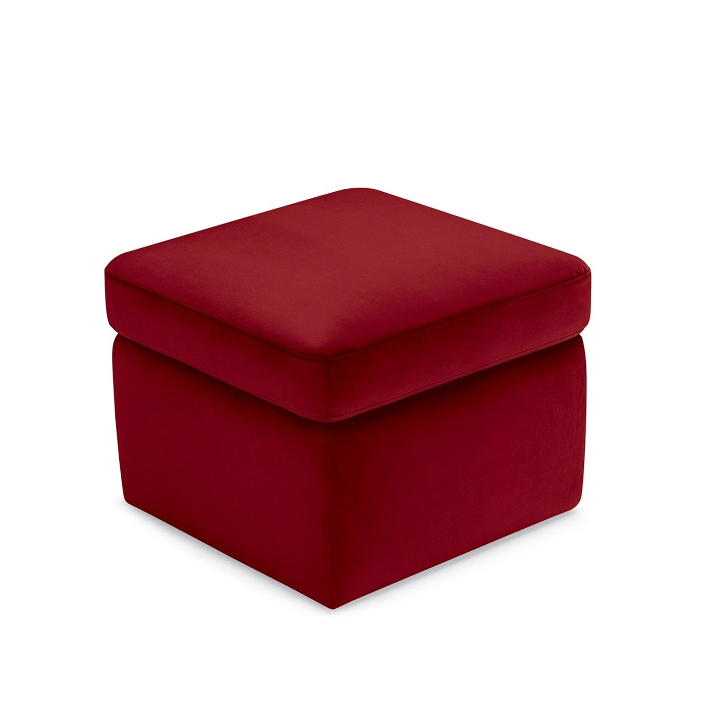 Pouf rangement Made in Italy en velours bordeaux - VULGANO