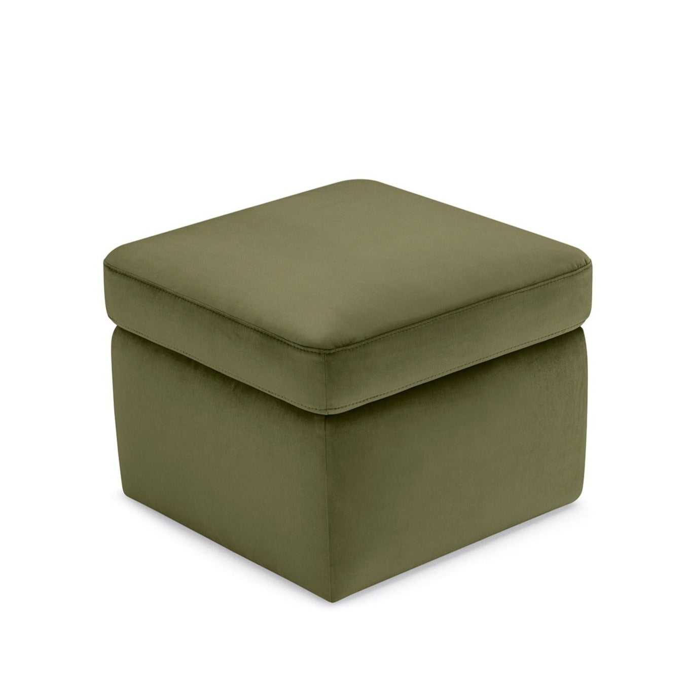 Pouf rangement Made in Italy en velours vert VULGANO