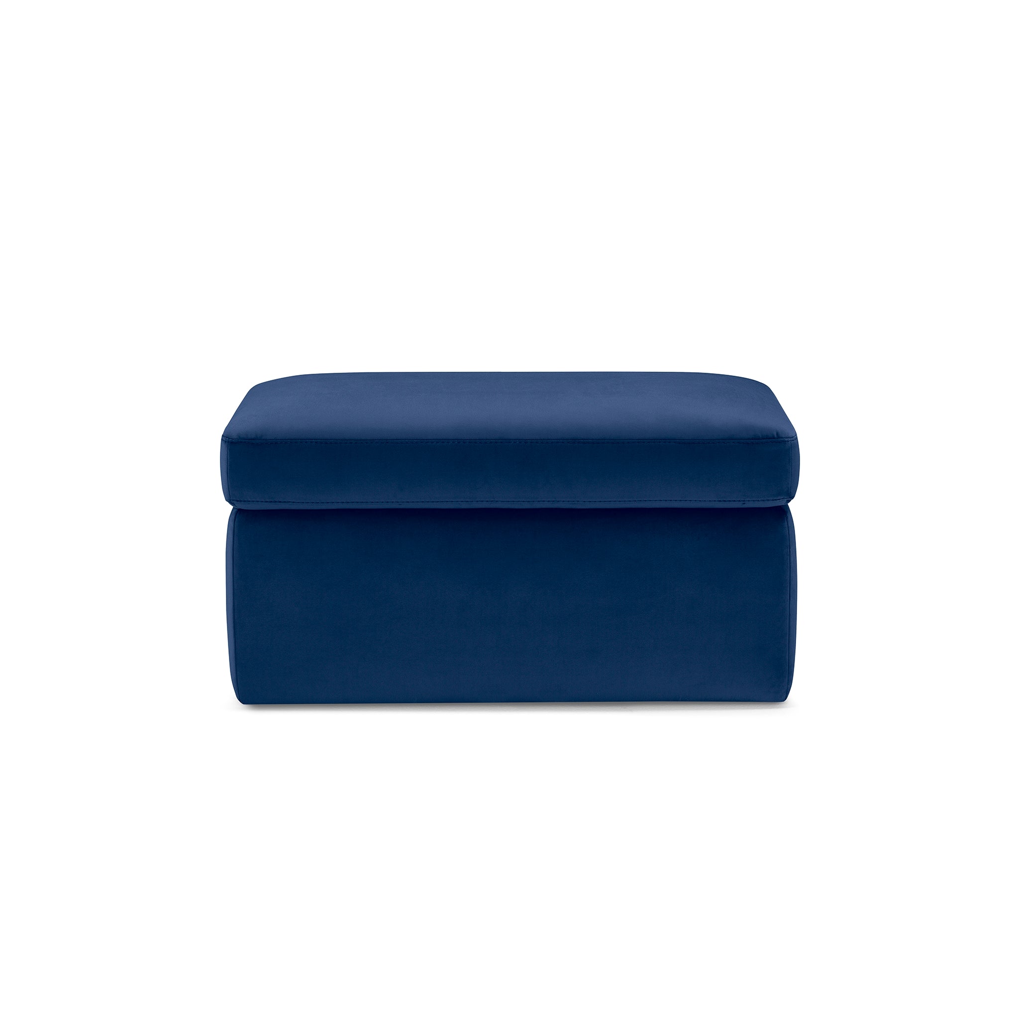Pouf rangement Made in Italy en velours bleu - VULGANO