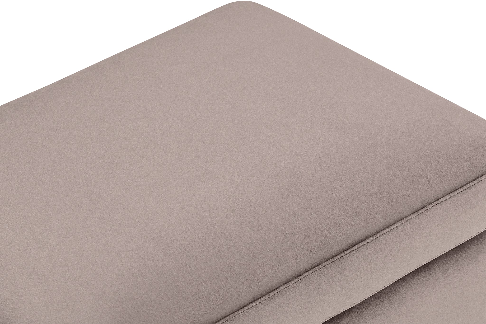 Pouf rangement Made in Italy en velours gris tourterelle - VULGANO