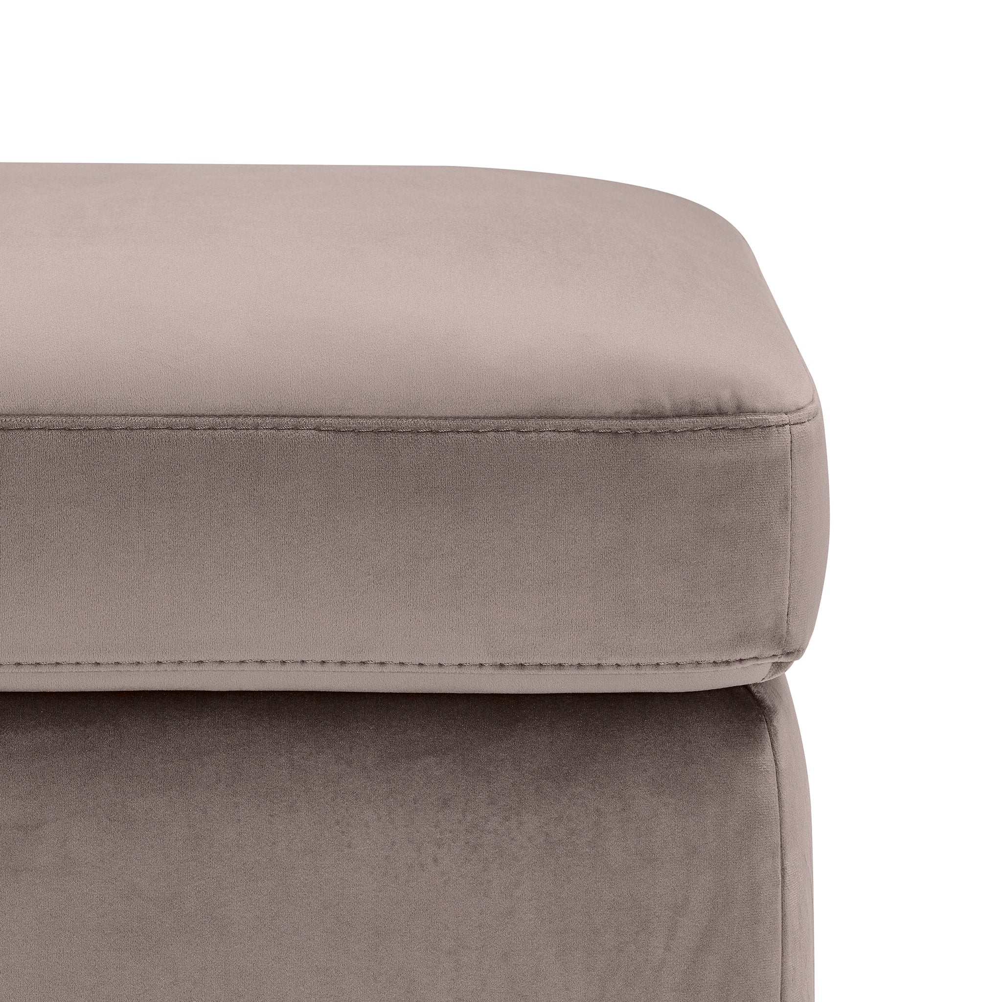 Pouf rangement Made in Italy en velours gris tourterelle - VULGANO