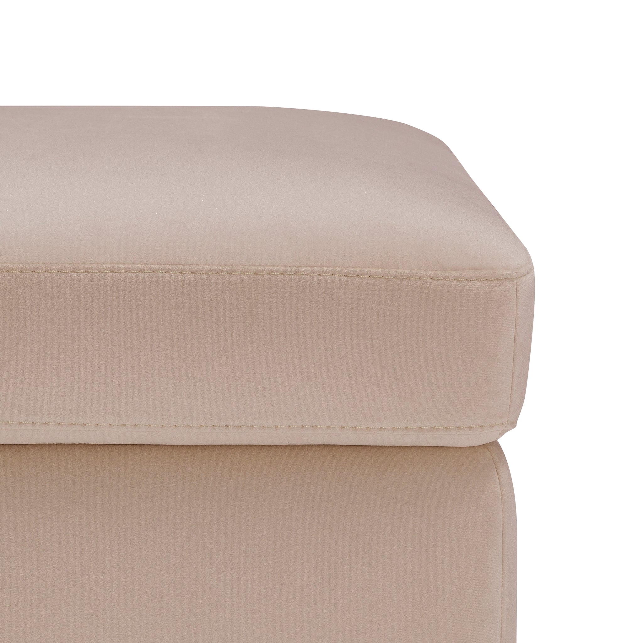Pouf rangement Made in Italy en velours camel - VULGANO