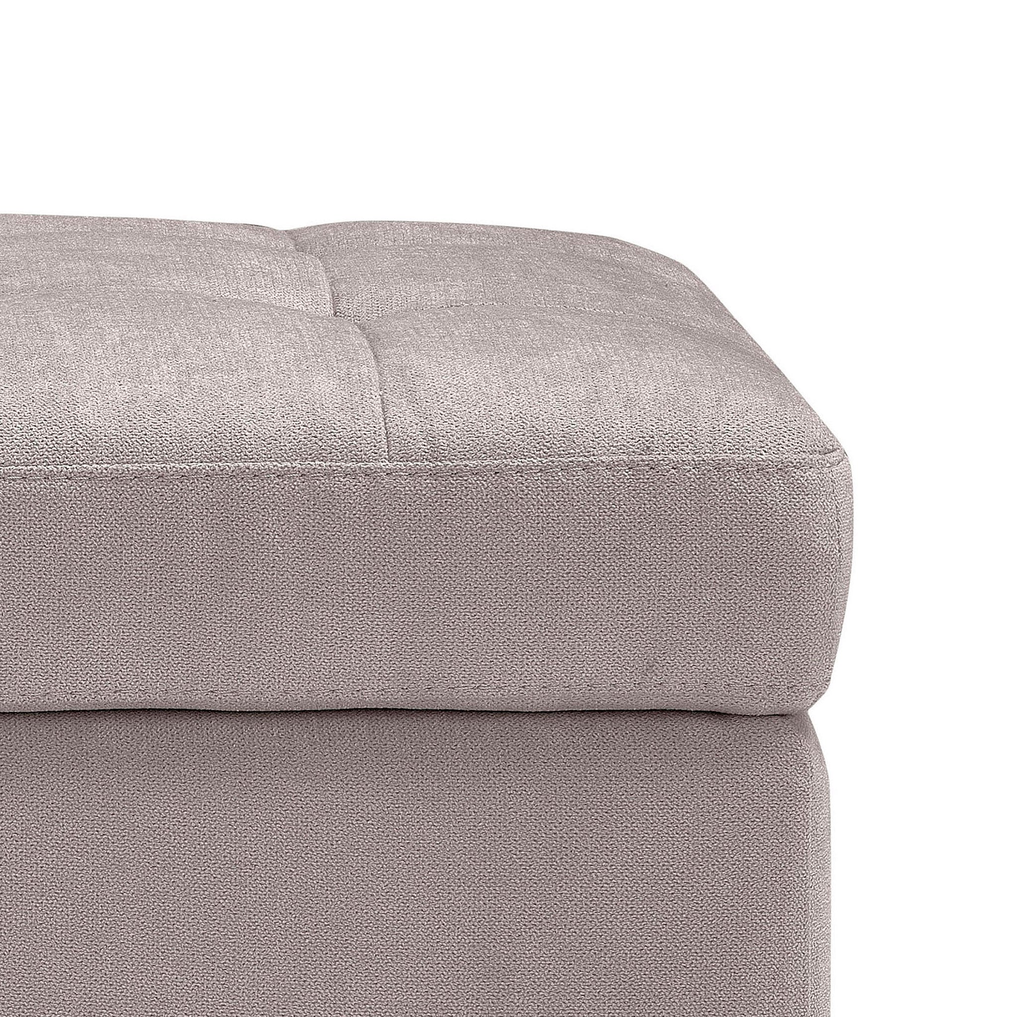 Banc CARAMAGNA 110x45 cm rangement Made in Italy matelassé en tissu chenille gris tourterelle  