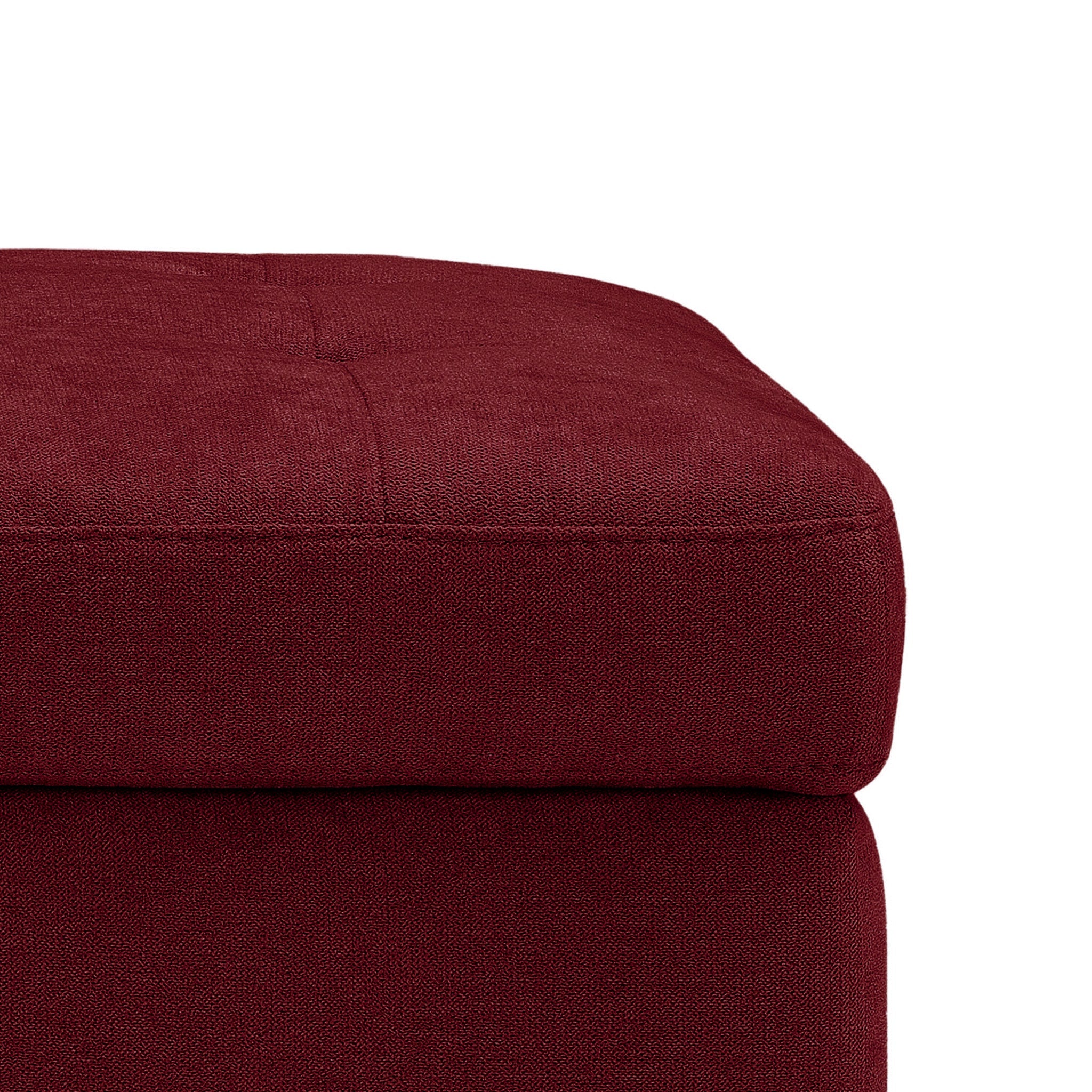 Banc VALSURA rangement Made in Italy matelassé en tissu chenille bordeaux 