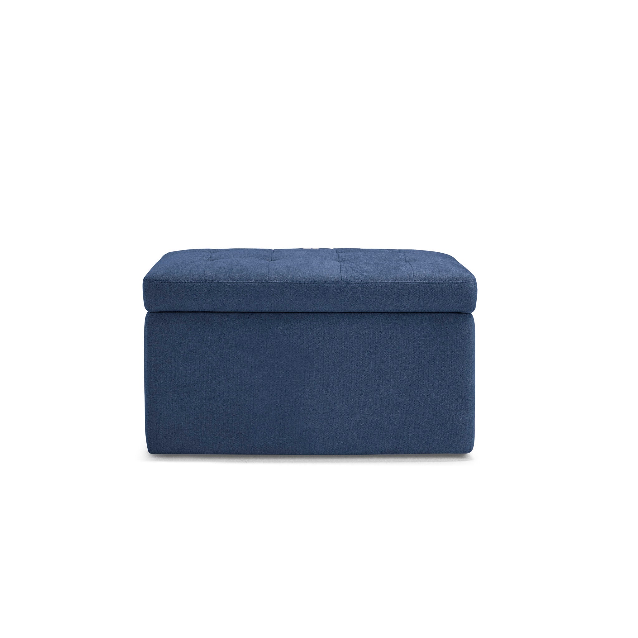 Banc VALSURA rangement Made in Italy matelassé en tissu chenille bleu 
