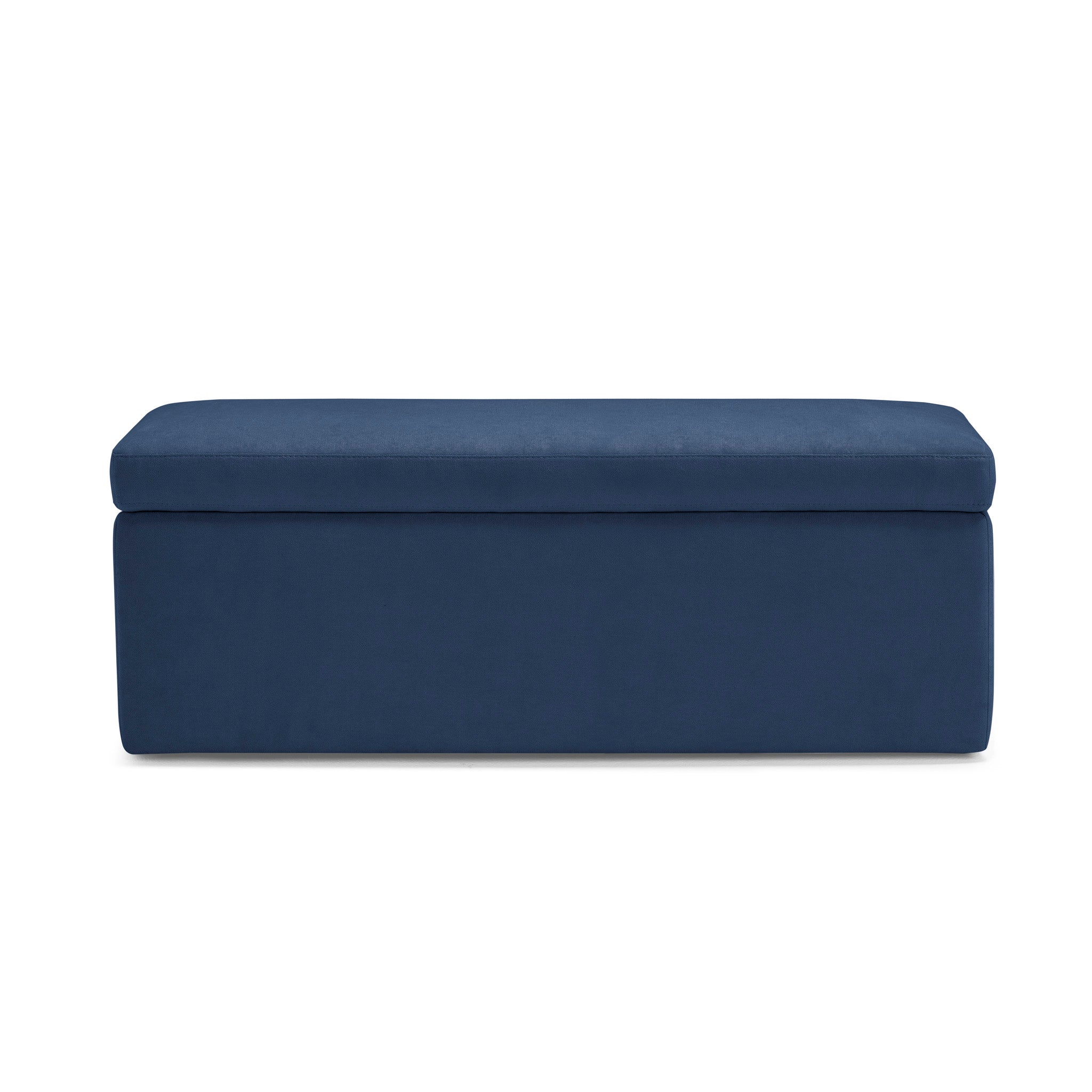 Banc VIANA rangement Made in Italy en tissu chenille bleu