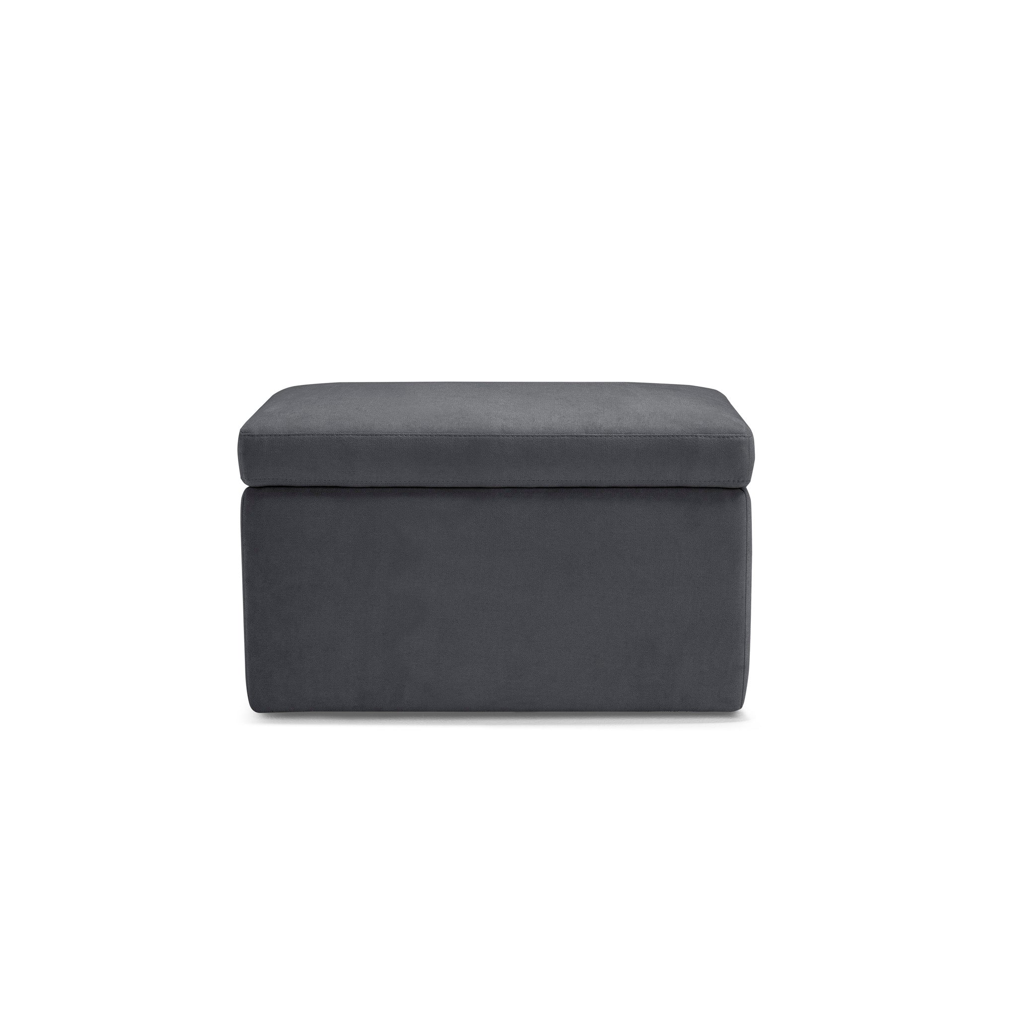 Banc VIANA rangement Made in Italy en tissu chenille gris foncé 