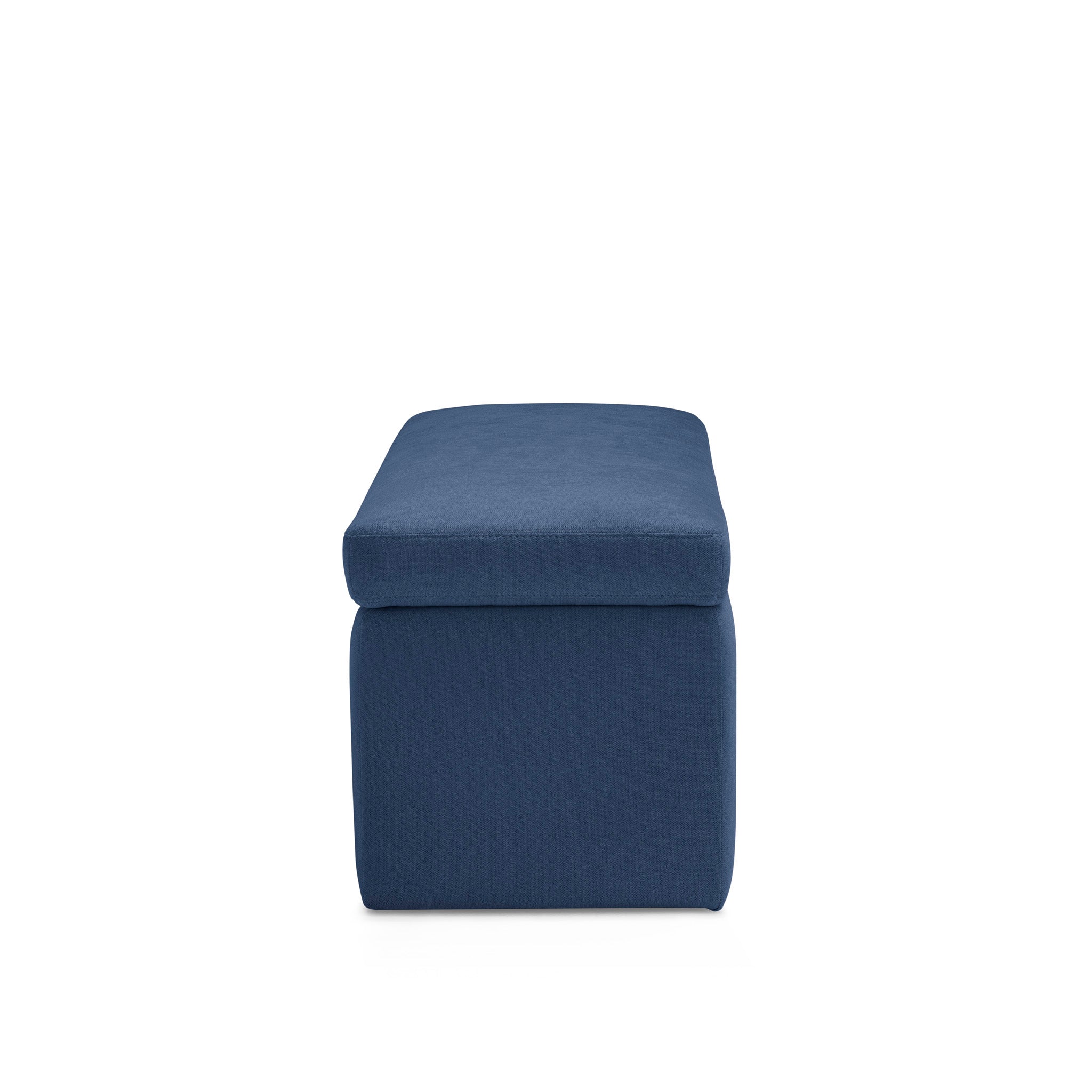 Banc VIANA rangement Made in Italy en tissu chenille bleu