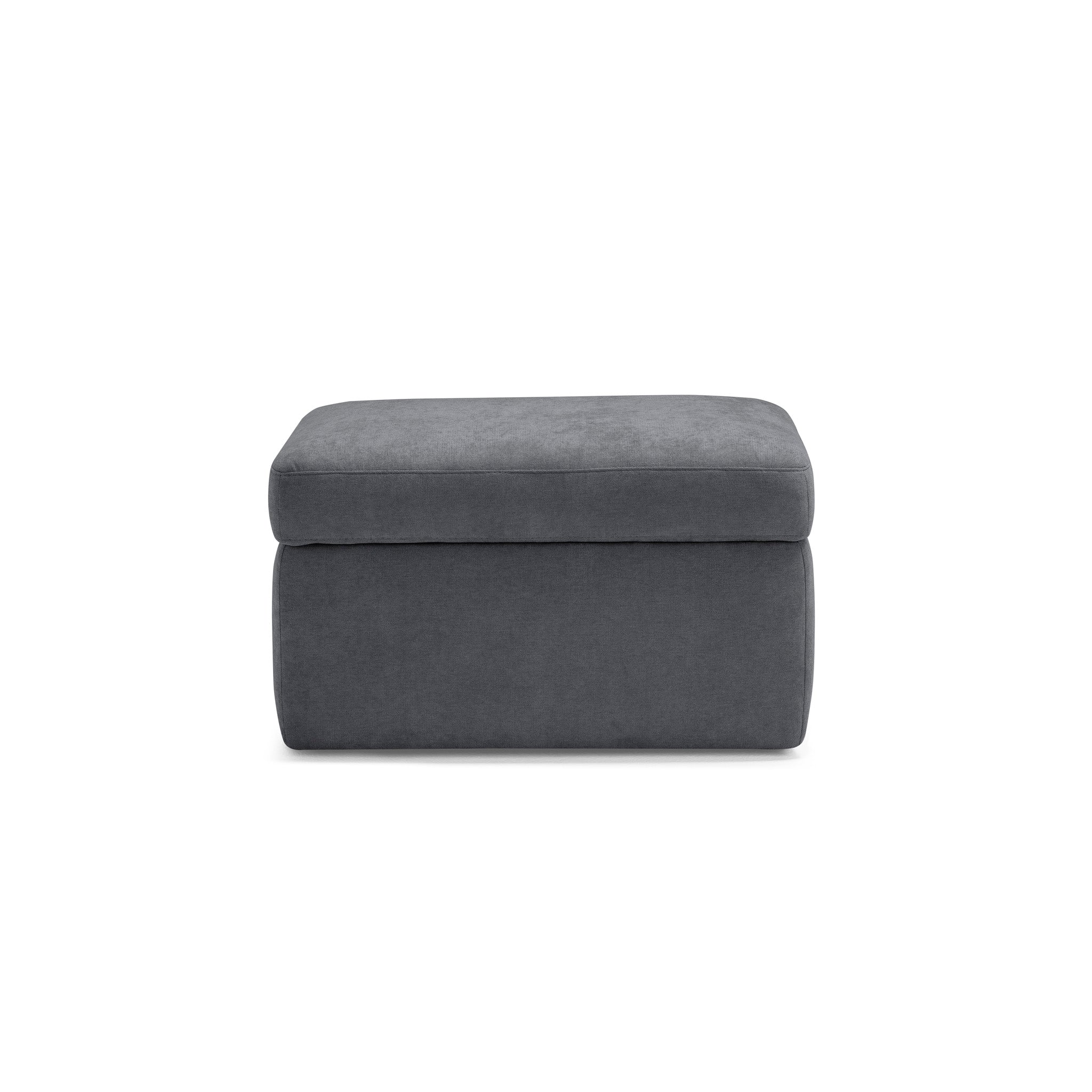 Pouf VULGANO rangement Made in Italy en tissu chenille gris foncé