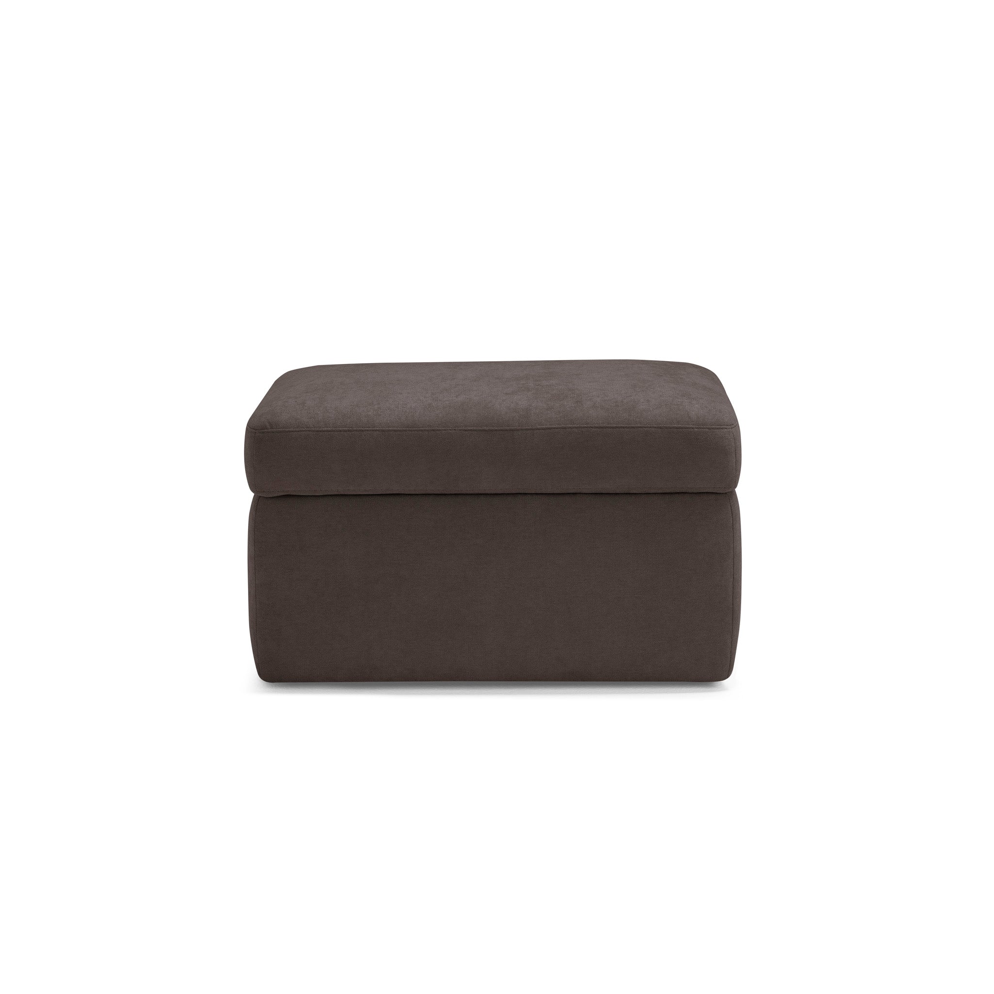 Pouf VULGANO rangement Made in Italy en tissu chenille marron 