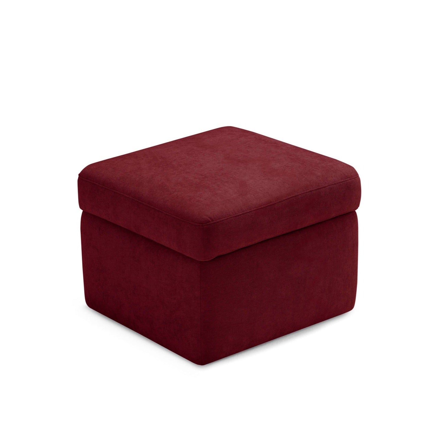 Pouf VULGANO rangement Made in Italy en tissu chenille bordeaux 