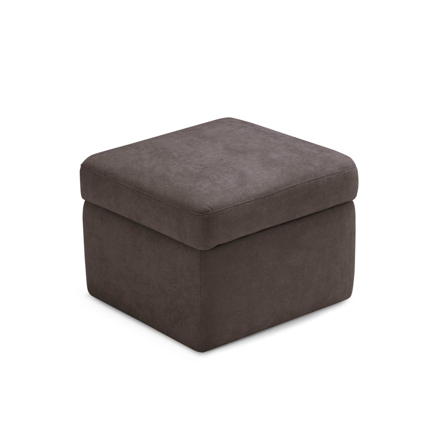 Pouf VULGANO rangement Made in Italy en tissu chenille marron 