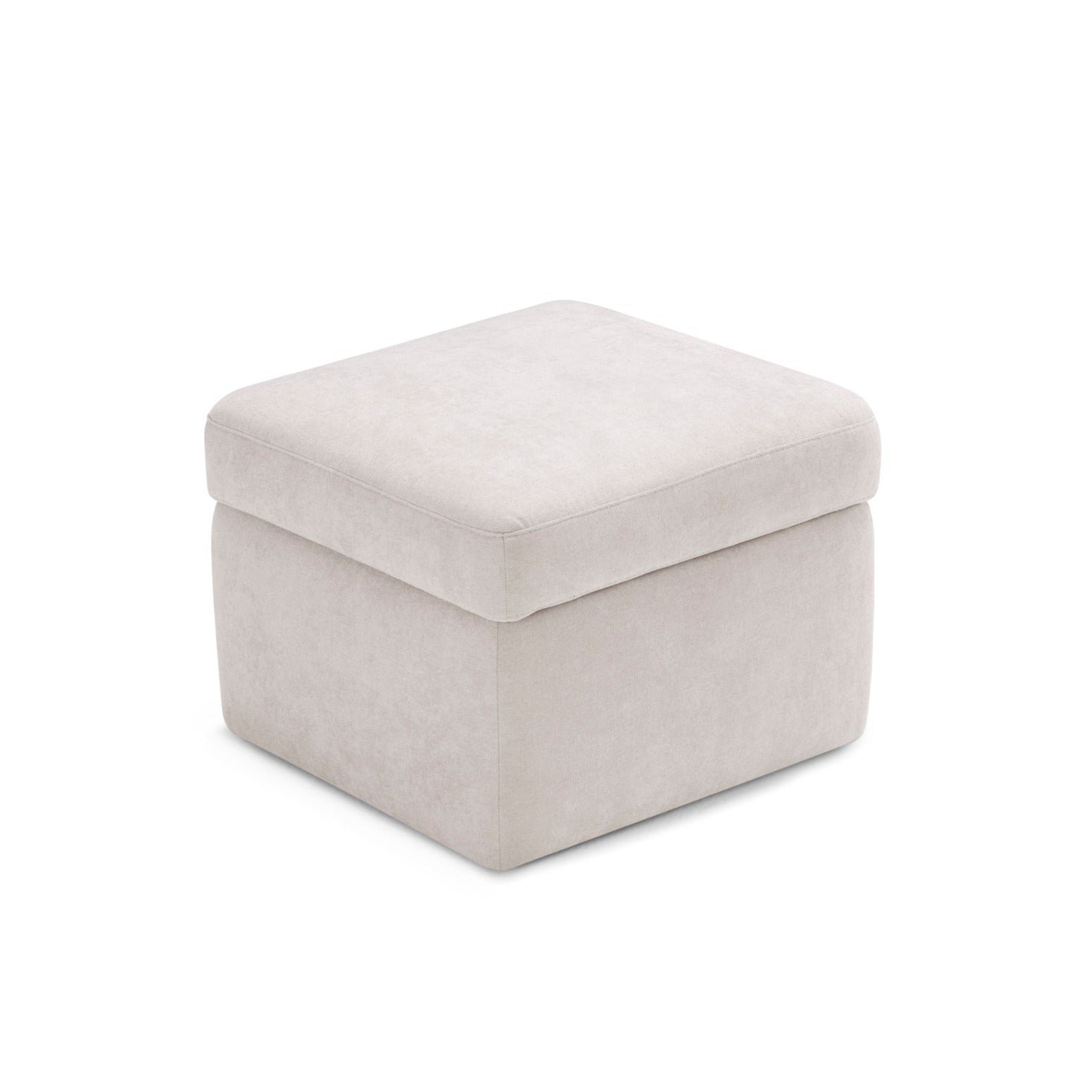 Pouf VULGANO rangement Made in Italy en tissu chenille beige