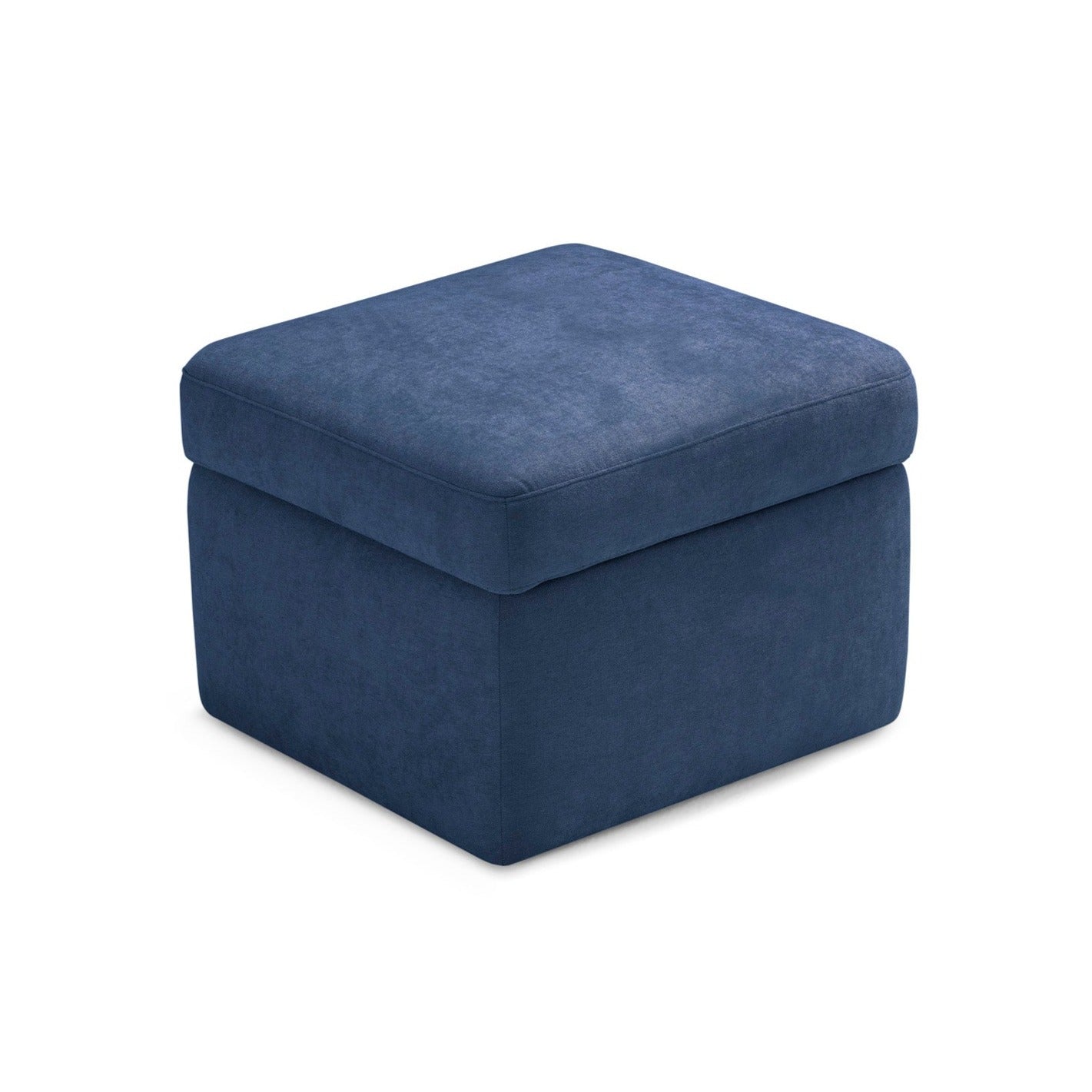 Pouf VULGANO rangement Made in Italy en tissu chenille bleu