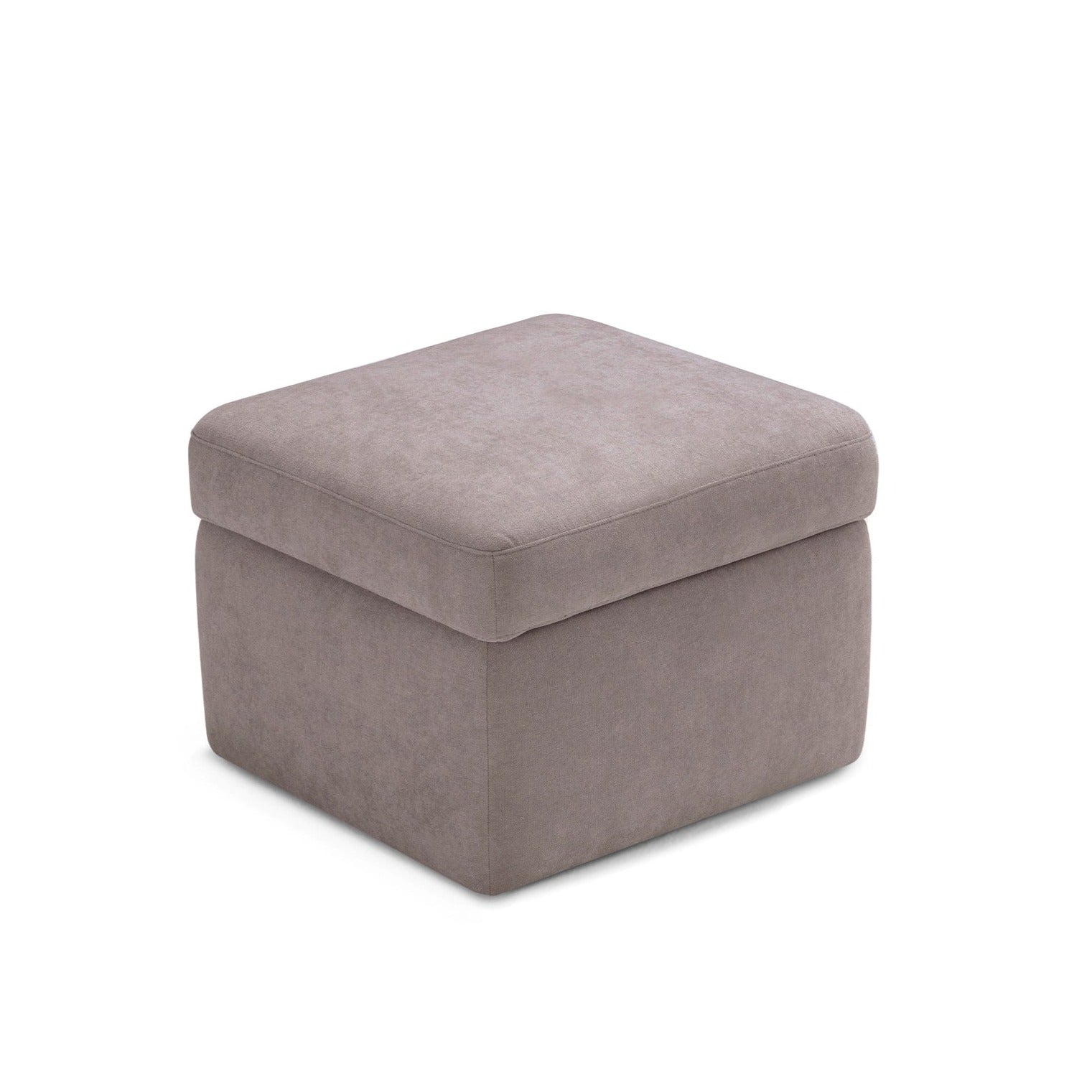 Pouf VULGANO rangement Made in Italy en tissu chenille gris tourterelle 