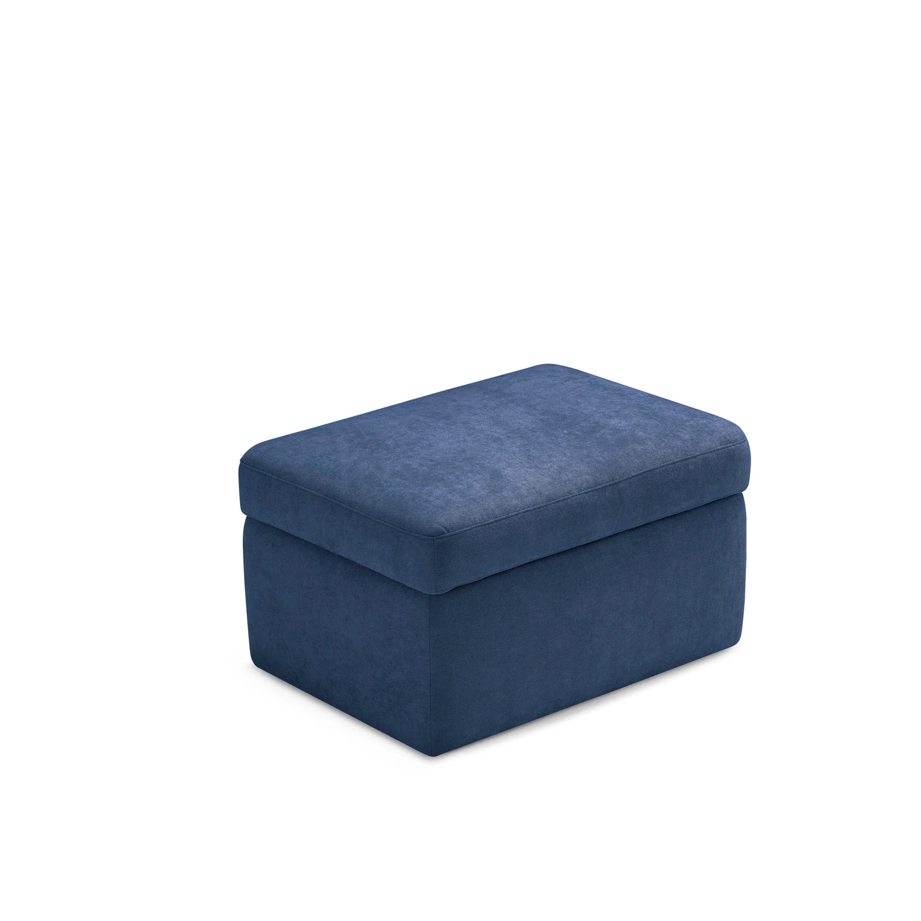Pouf VULGANO rangement Made in Italy en tissu chenille bleu