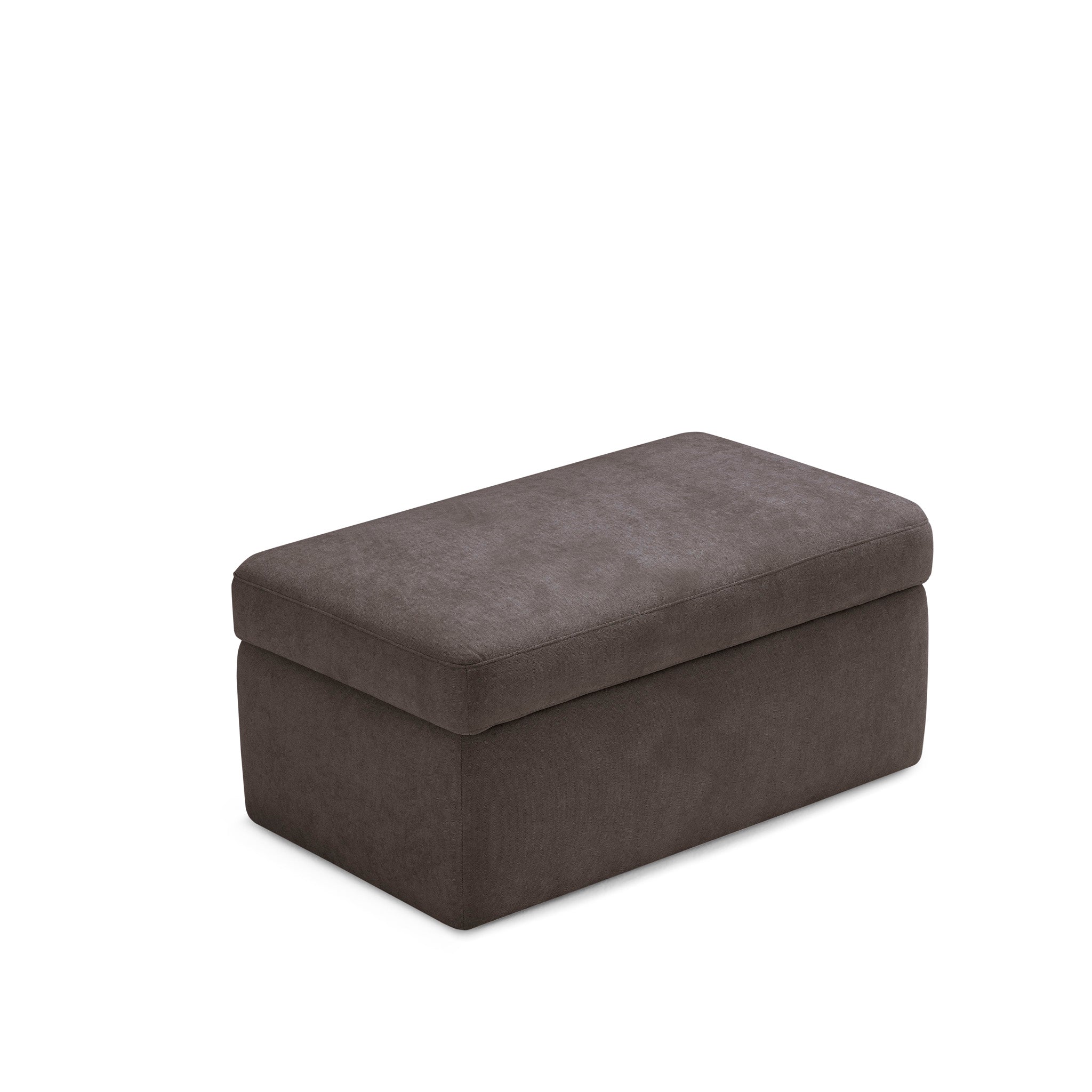 Pouf VULGANO rangement Made in Italy en tissu chenille marron 