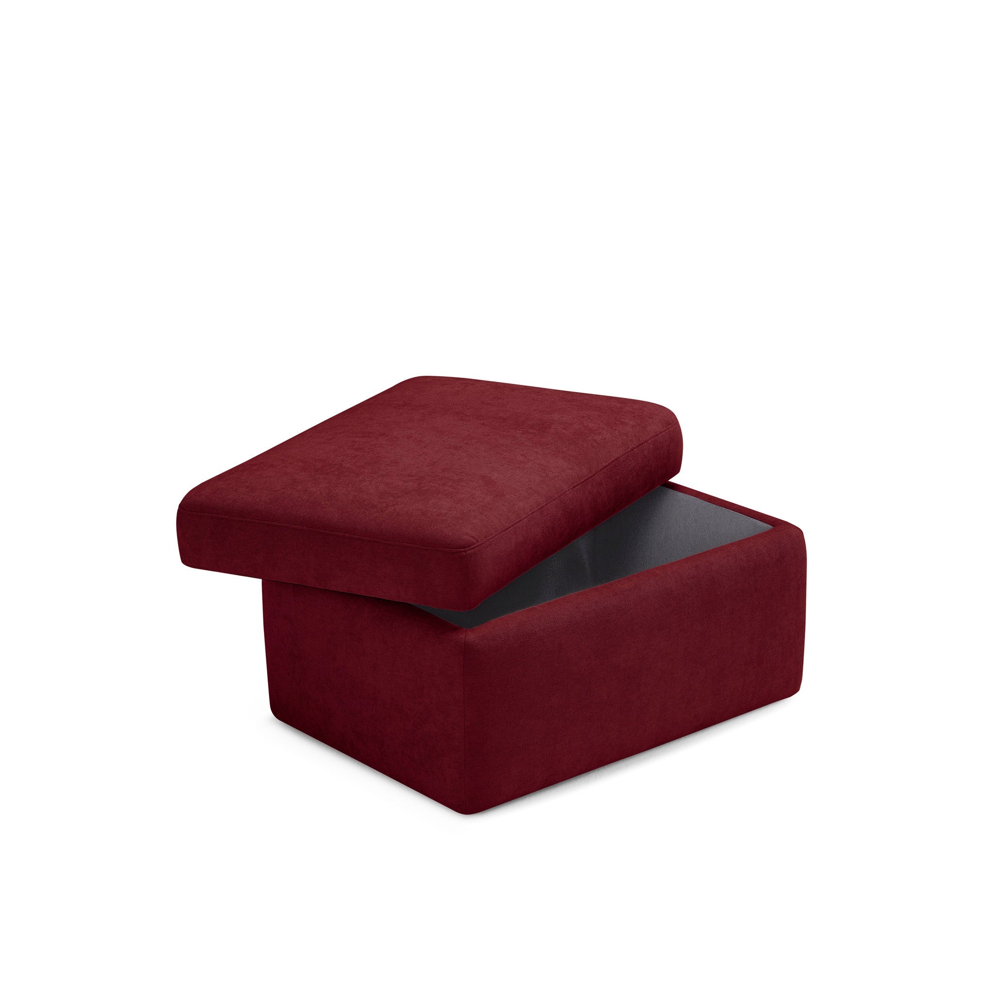 Pouf VULGANO rangement Made in Italy en tissu chenille bordeaux 