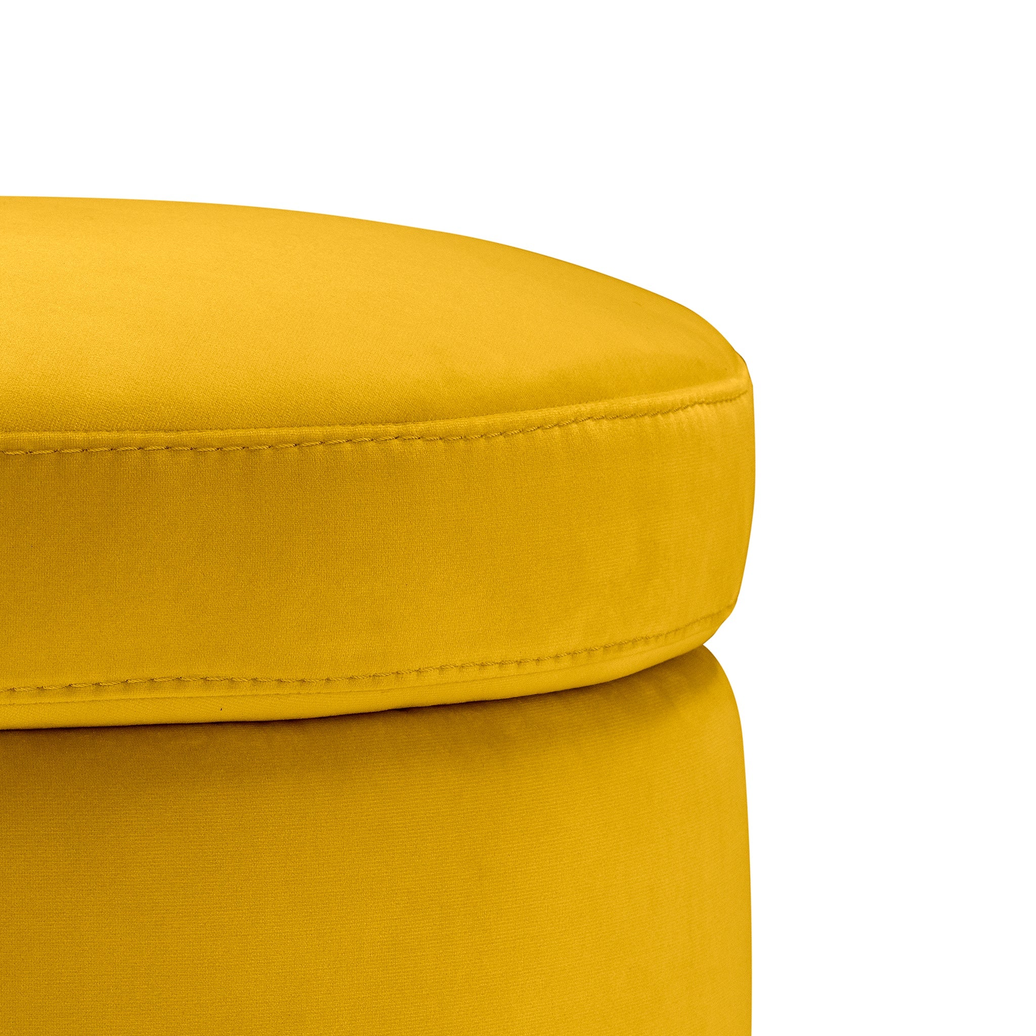 Pouf rangement rond Made in Italy en velours jaune - Paranà