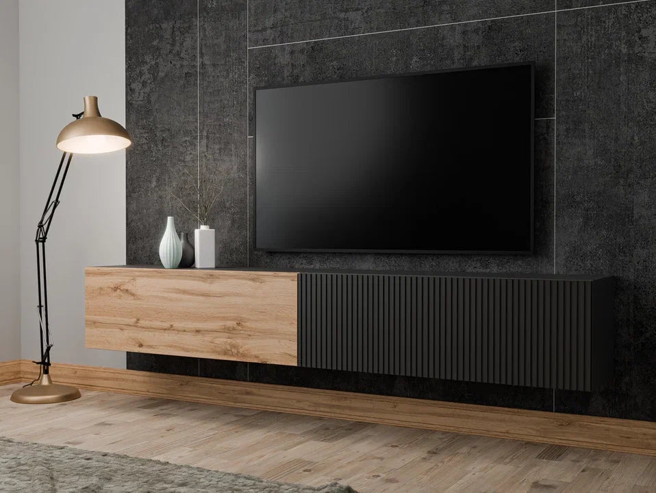 Meuble TV suspendu 1 porte Étoile 200x30 cm
