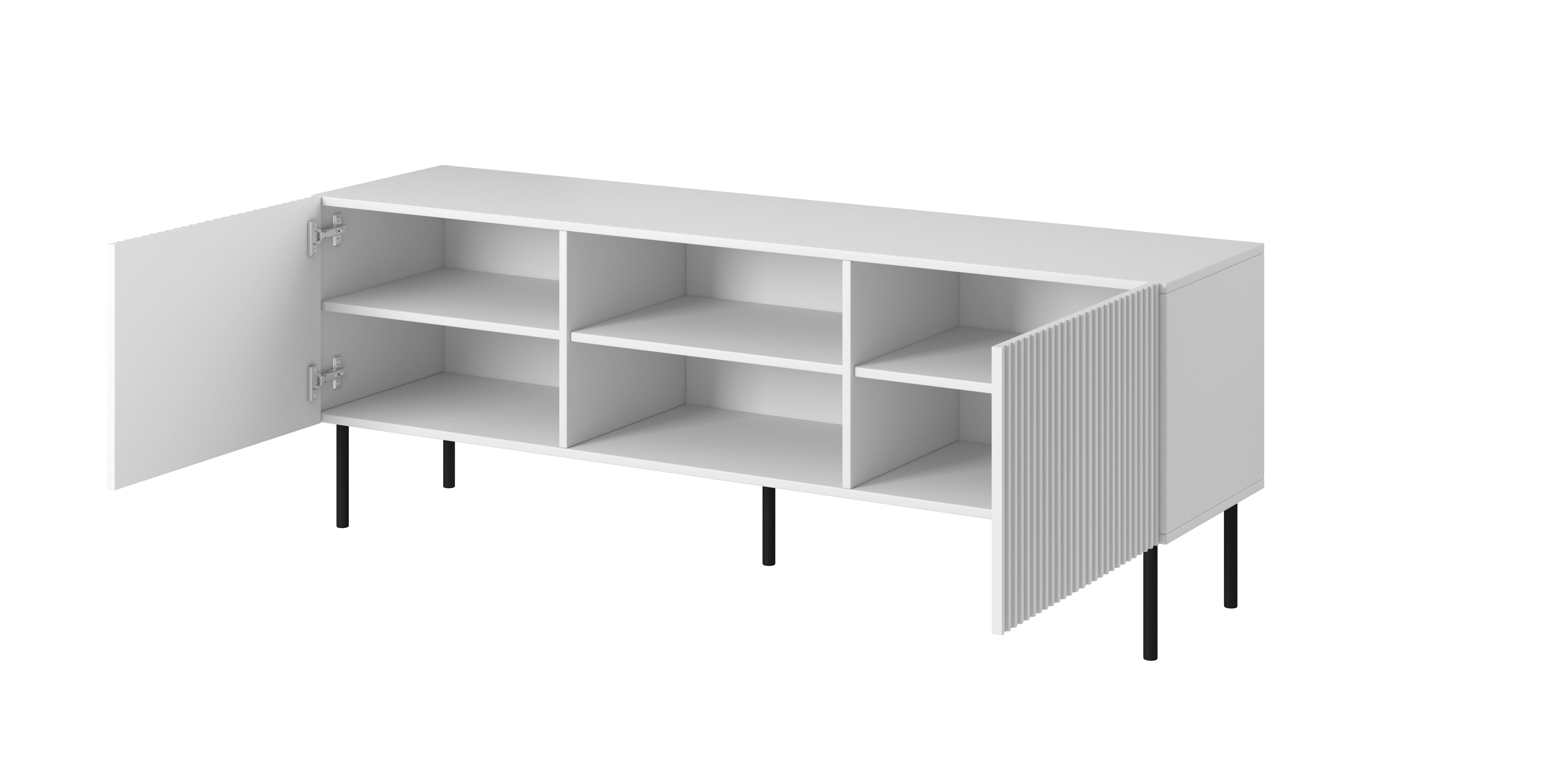 Meuble TV 2 portes avec pied en métal Bijou 150x54 cm