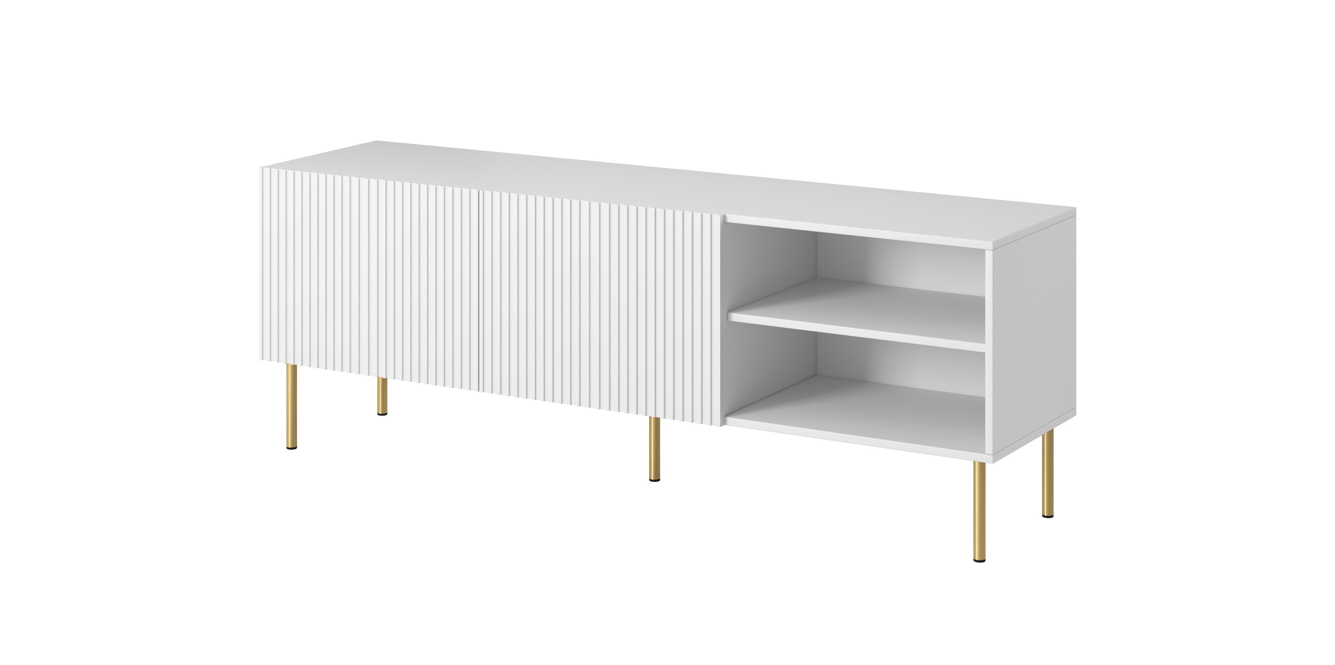 Meuble TV 2 portes avec pied en métal Bijou 150x54 cm