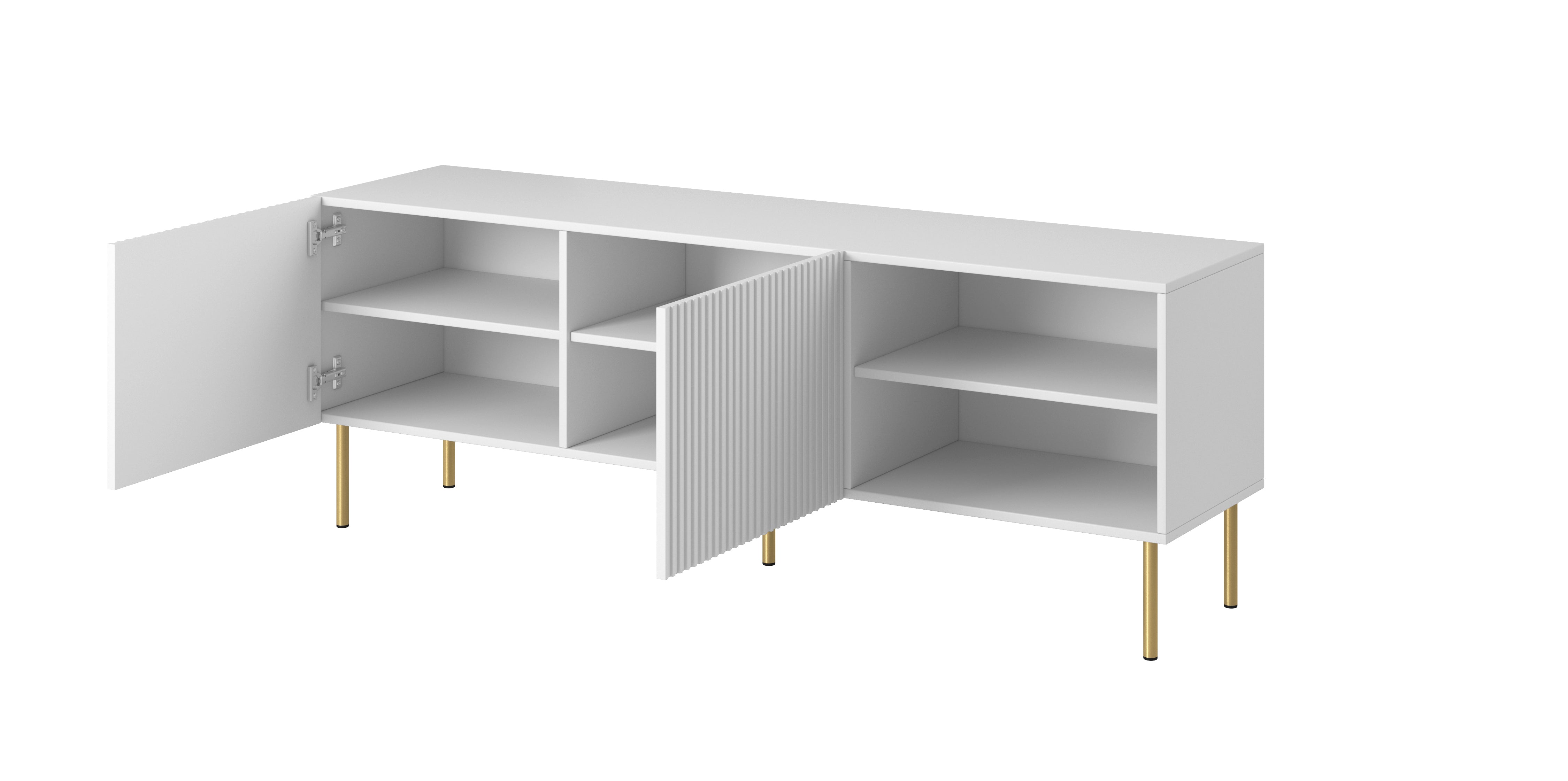 Meuble TV 2 portes avec pied en métal Bijou 150x54 cm