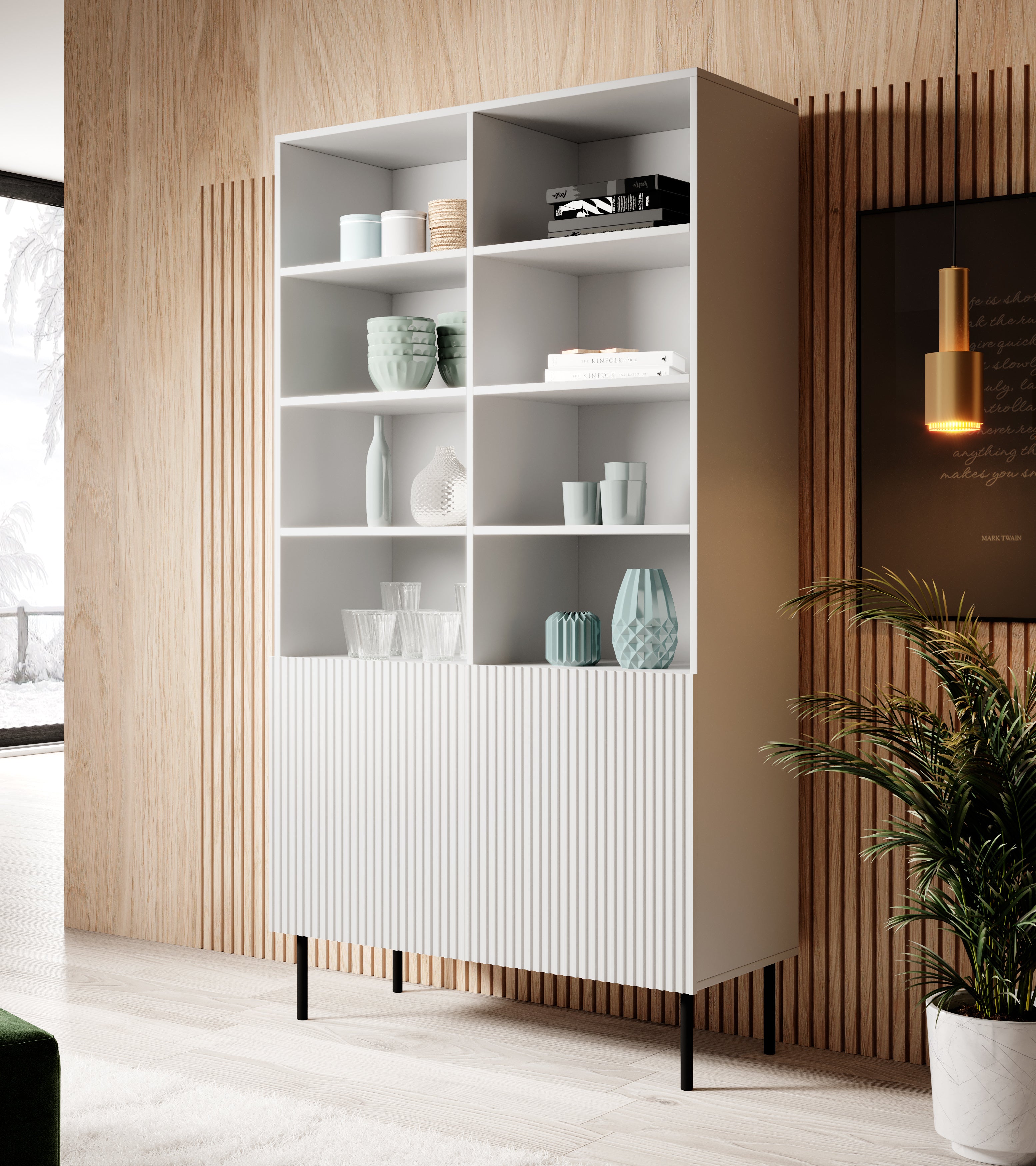 Buffet 2 portes avec pied en métal Bijou 100x178 cm