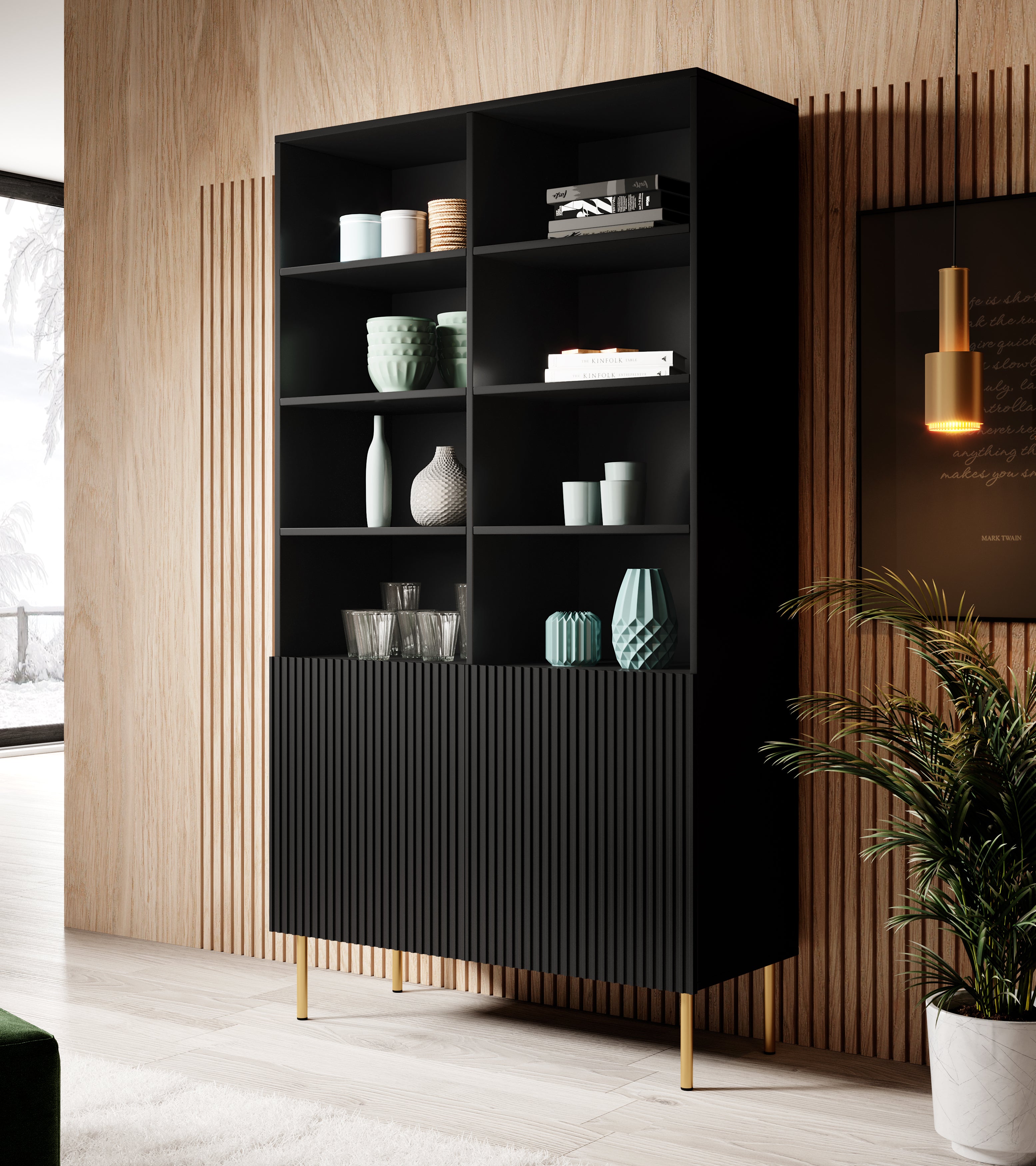 Buffet 2 portes avec pied en métal Bijou 100x178 cm