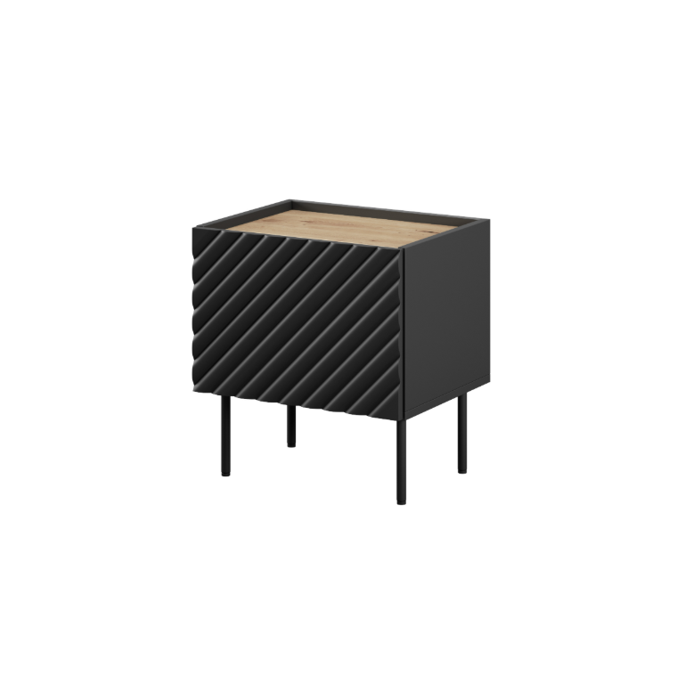 Table de chevet 1 porte avec pied métal Rêve 50x53 cm
