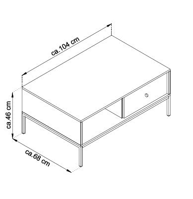 Table basse avec 1 tiroir en bois laminé Canterno 104x68 cm